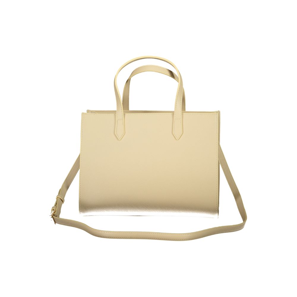 Beige Polyurethane Women Handbag - ventzia