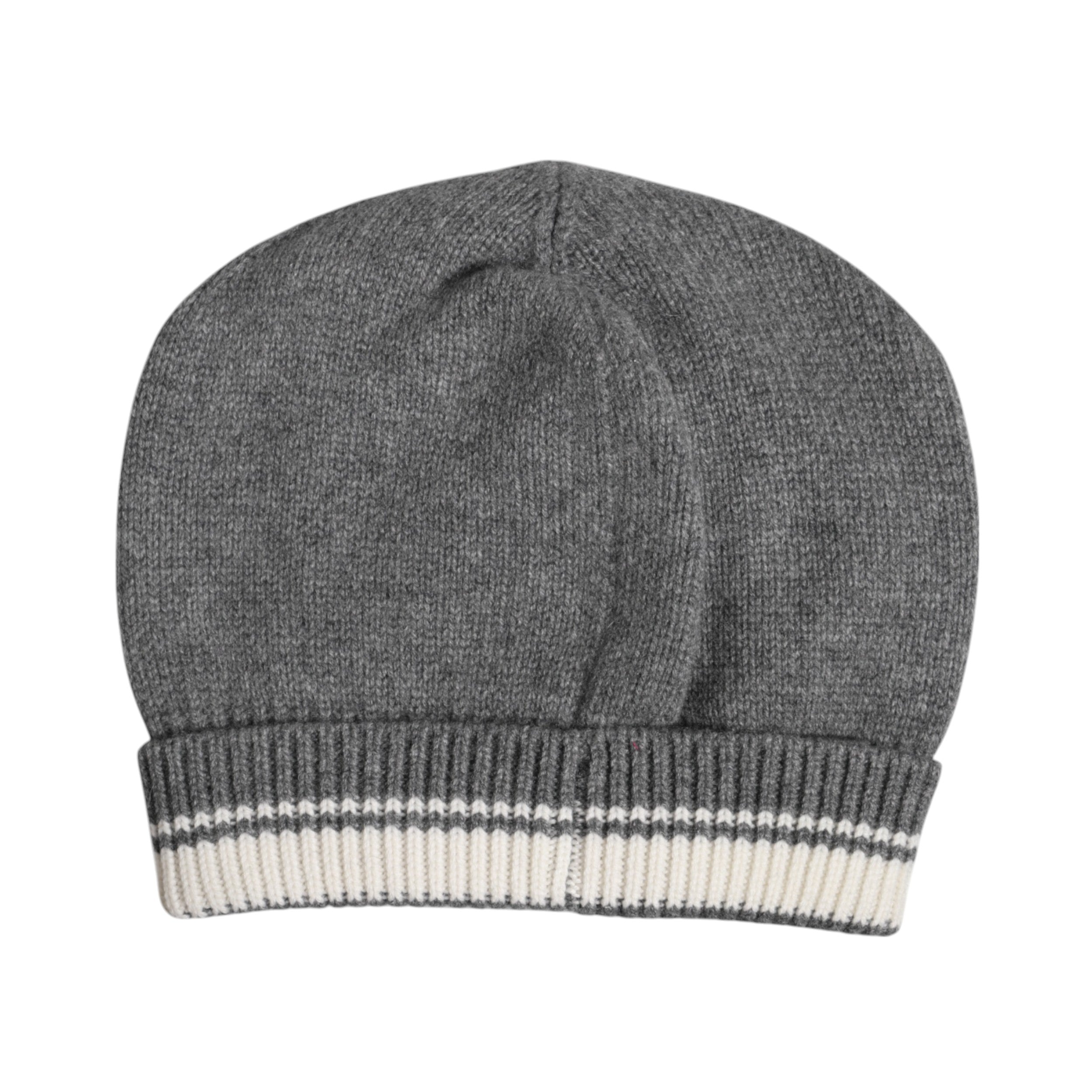 Gray Cashmere Knitted Winter Beanie Hat - ventzia