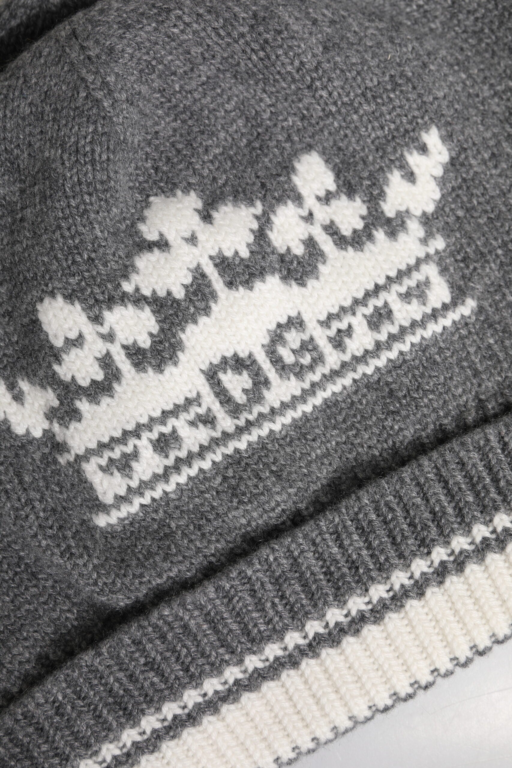 Gray Cashmere Knitted Winter Beanie Hat - ventzia