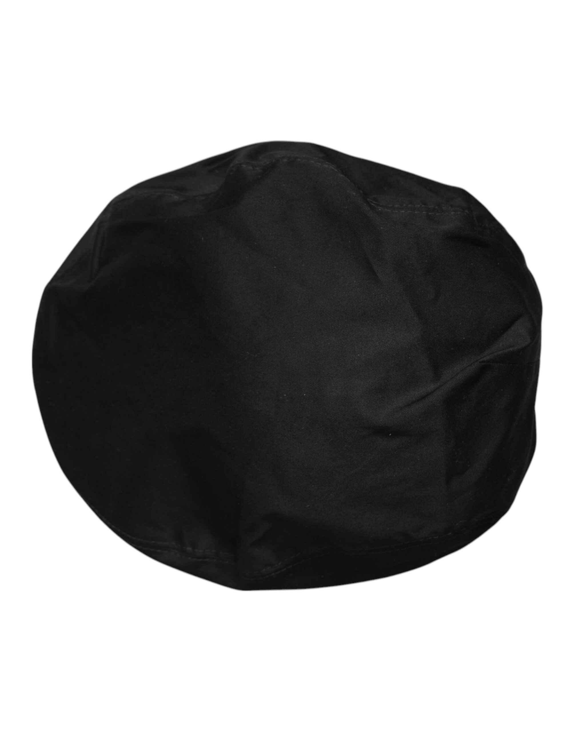 Black Cotton Newsboy Capello Cabbie Hat - ventzia