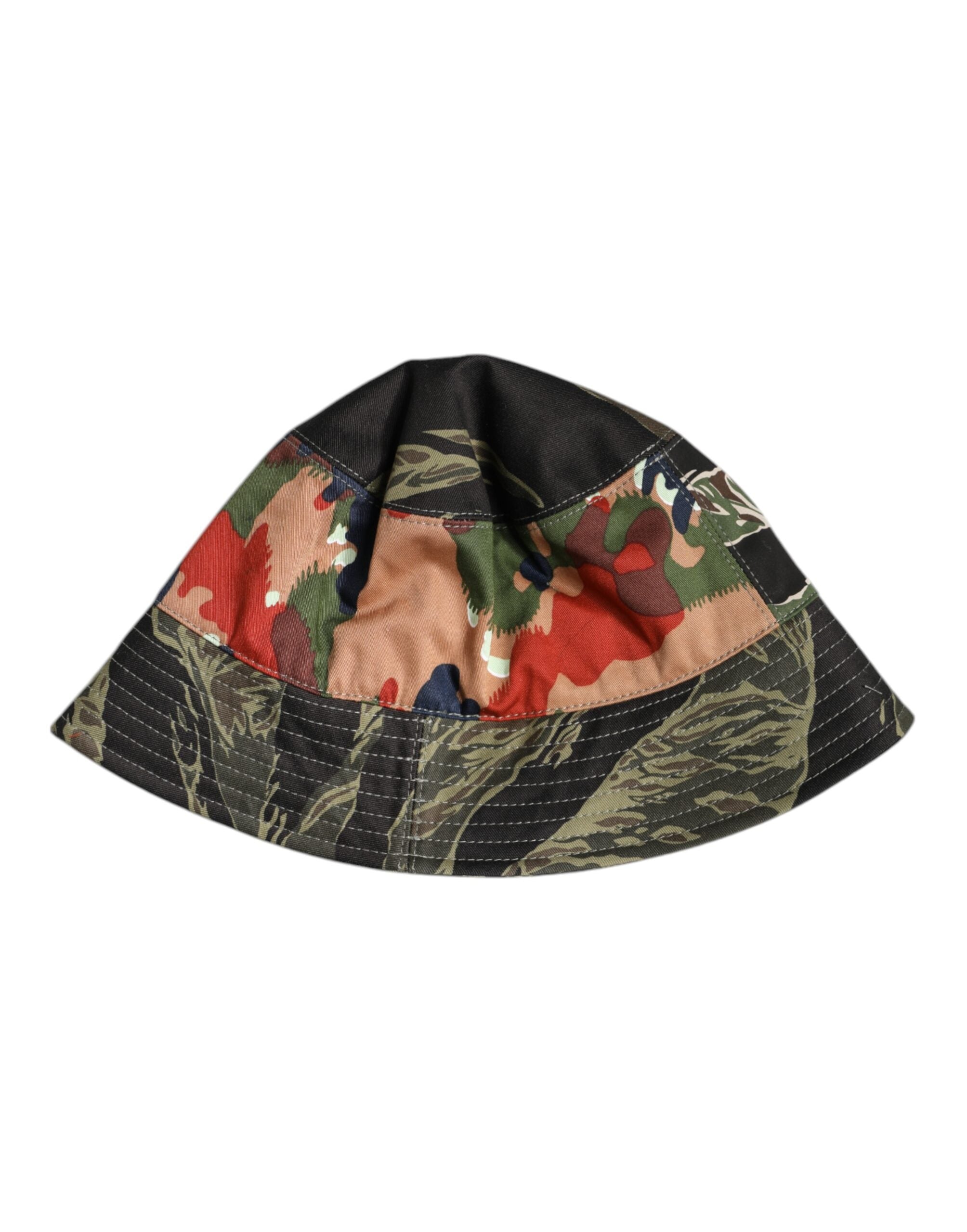 Multicolor DG Plaque Wide Brim Bucket Hat - ventzia