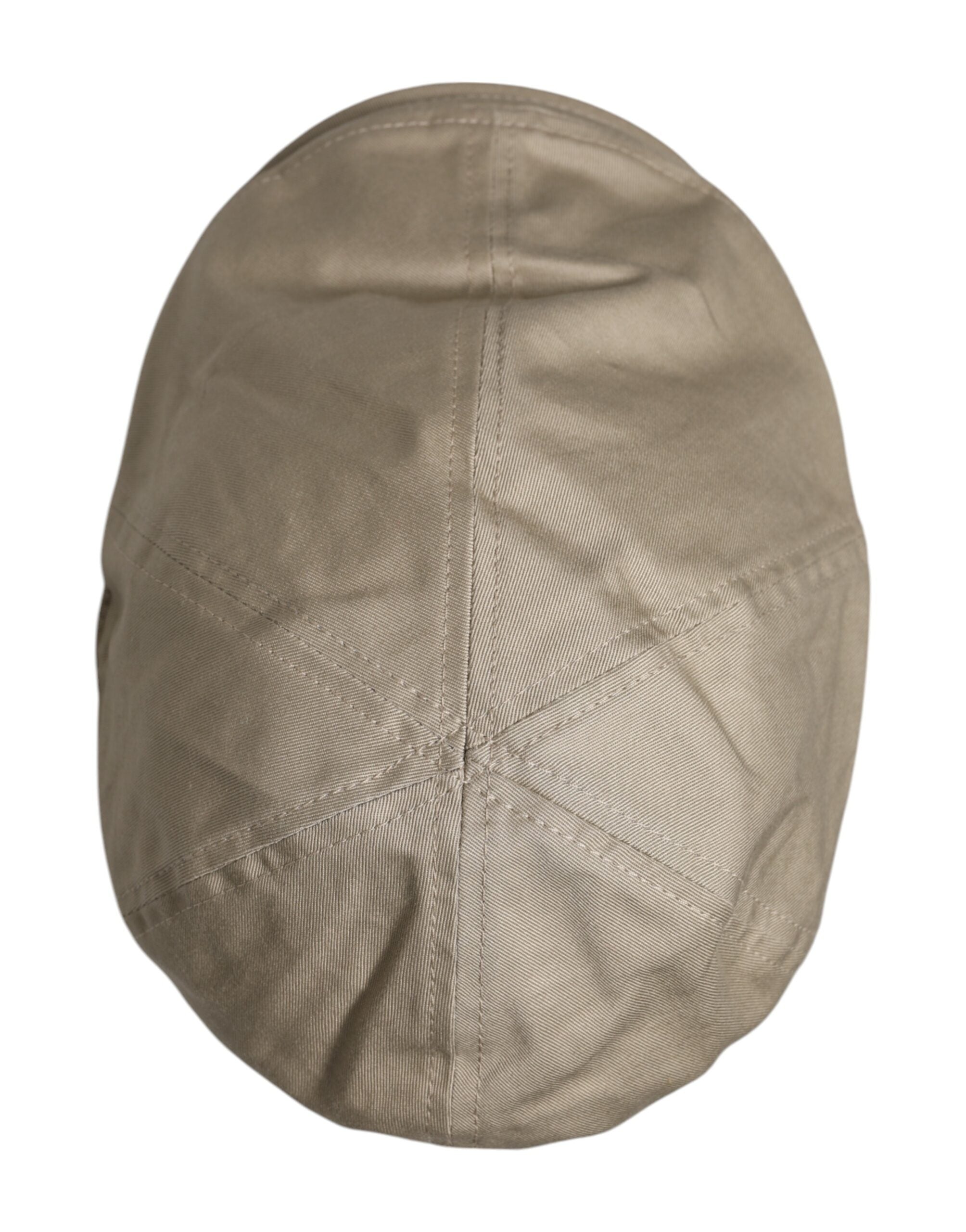 Beige Cotton Newsboy Capello Cabbie Hat - ventzia