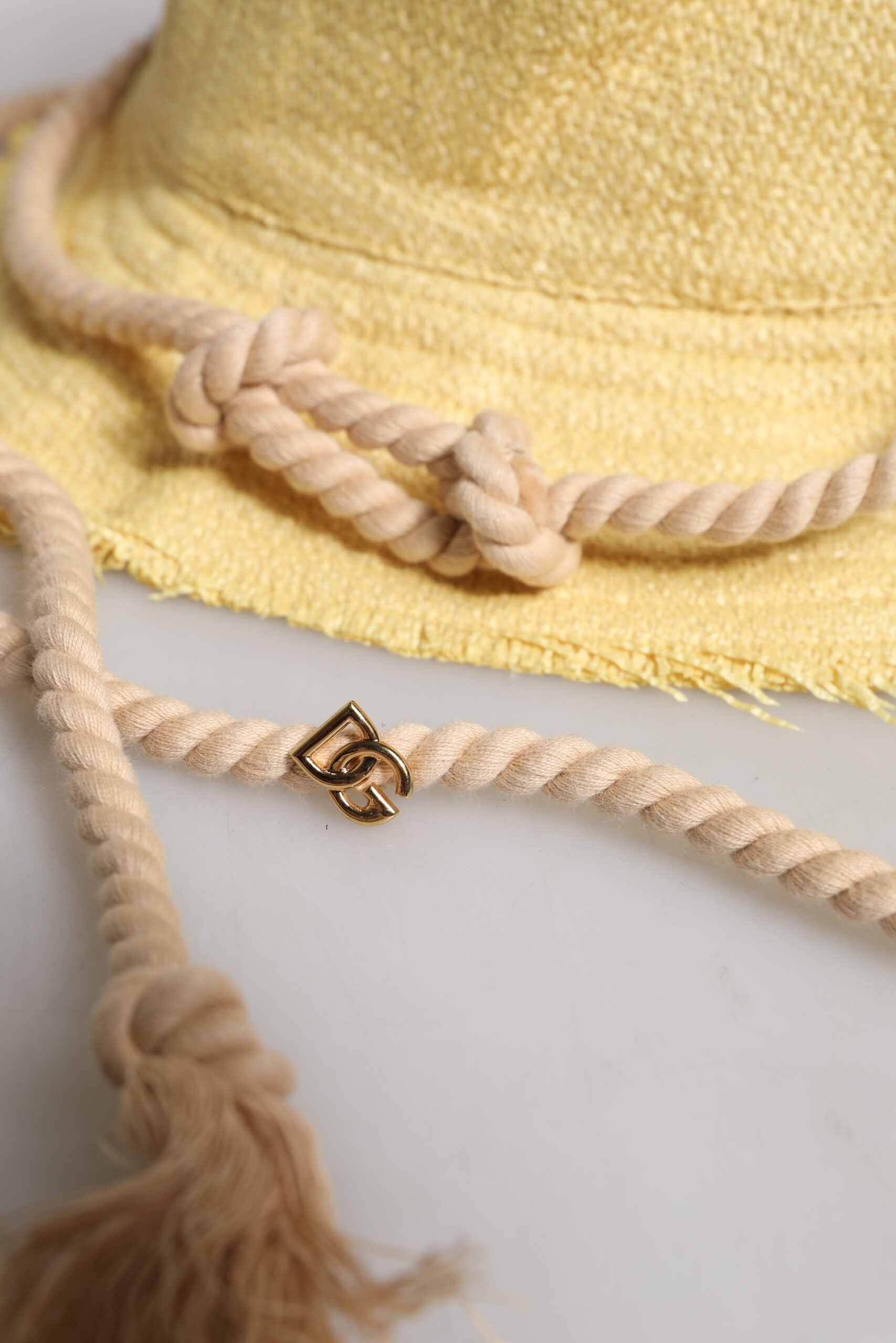 Yellow Cotton Wide Brim Bucket - ventzia