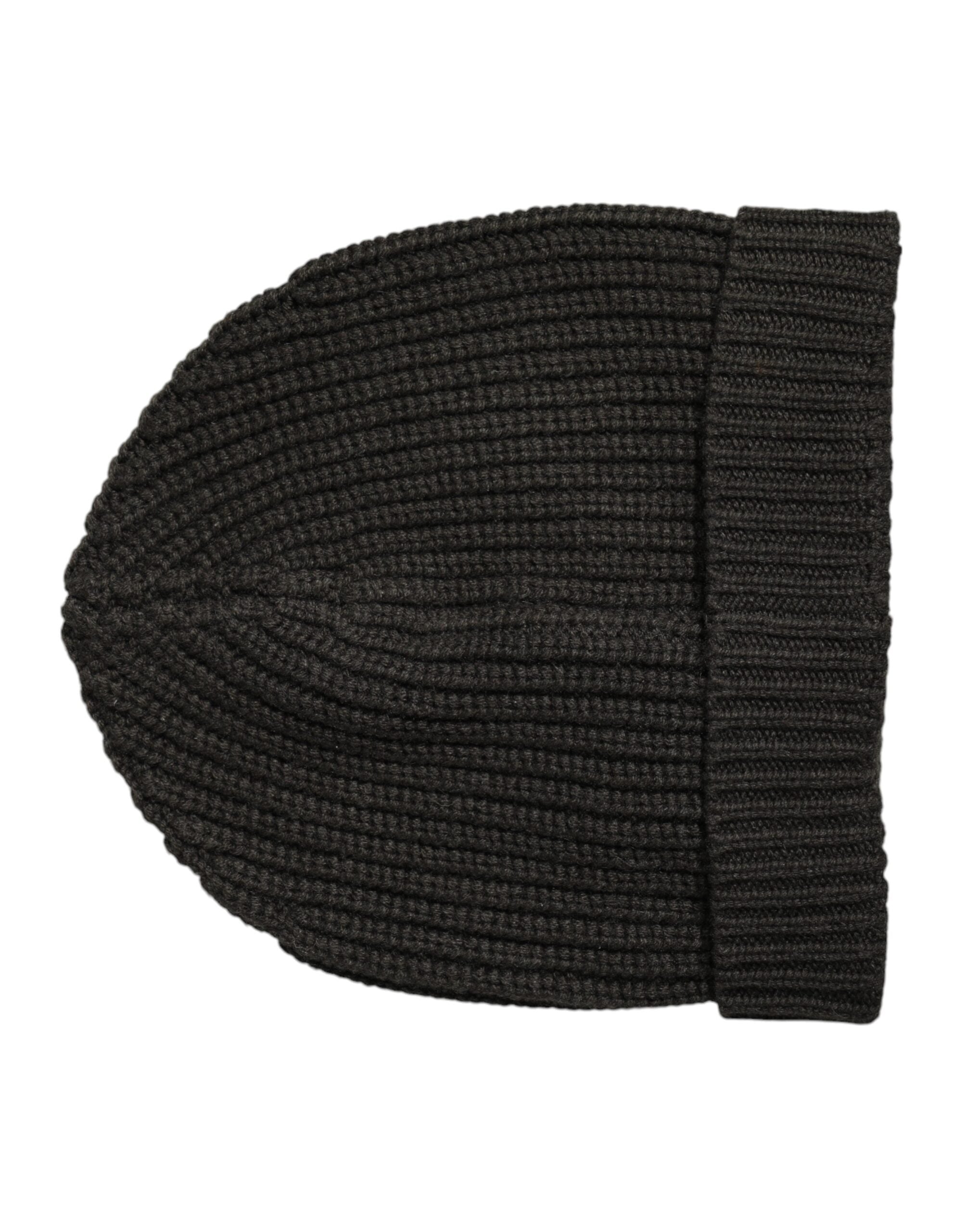 Dark Gray Cashmere Knit Winter Beanie Hat - ventzia