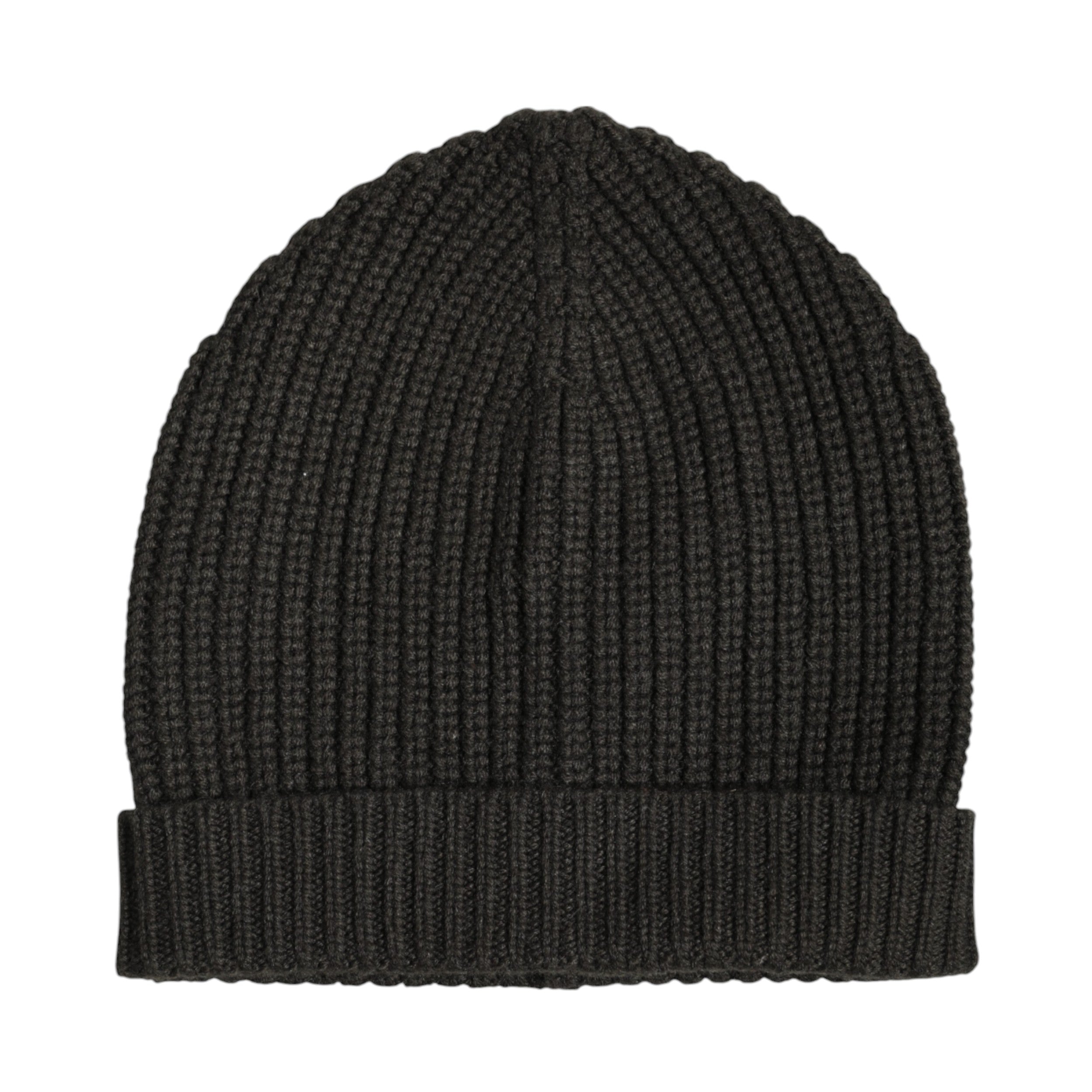 Dark Gray Cashmere Knit Winter Beanie Hat - ventzia
