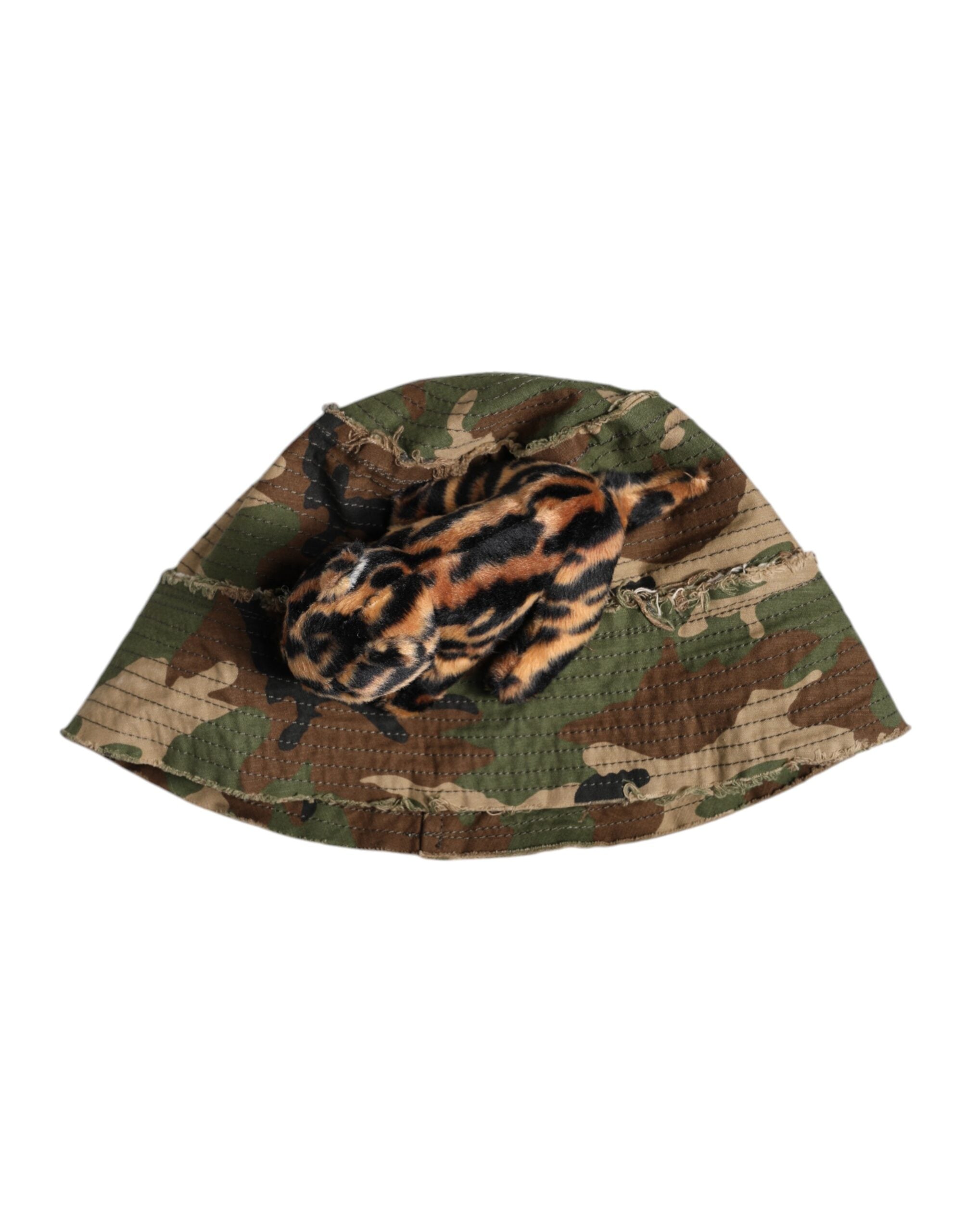 Multicolor Leopard Embellish Wide Brim Bucket Hat - ventzia