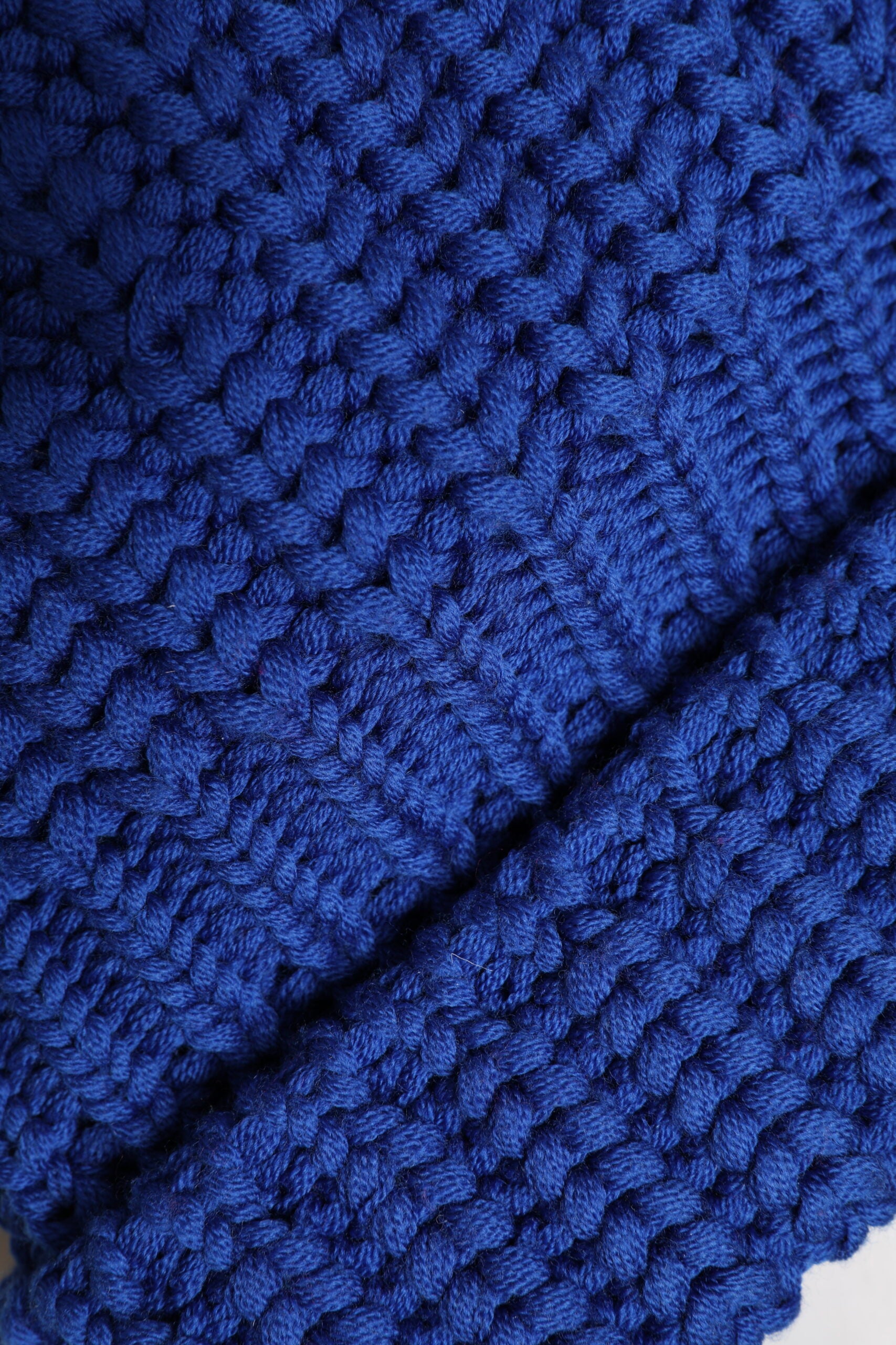 Blue Wool Knitted Winter Beanie Hat - ventzia