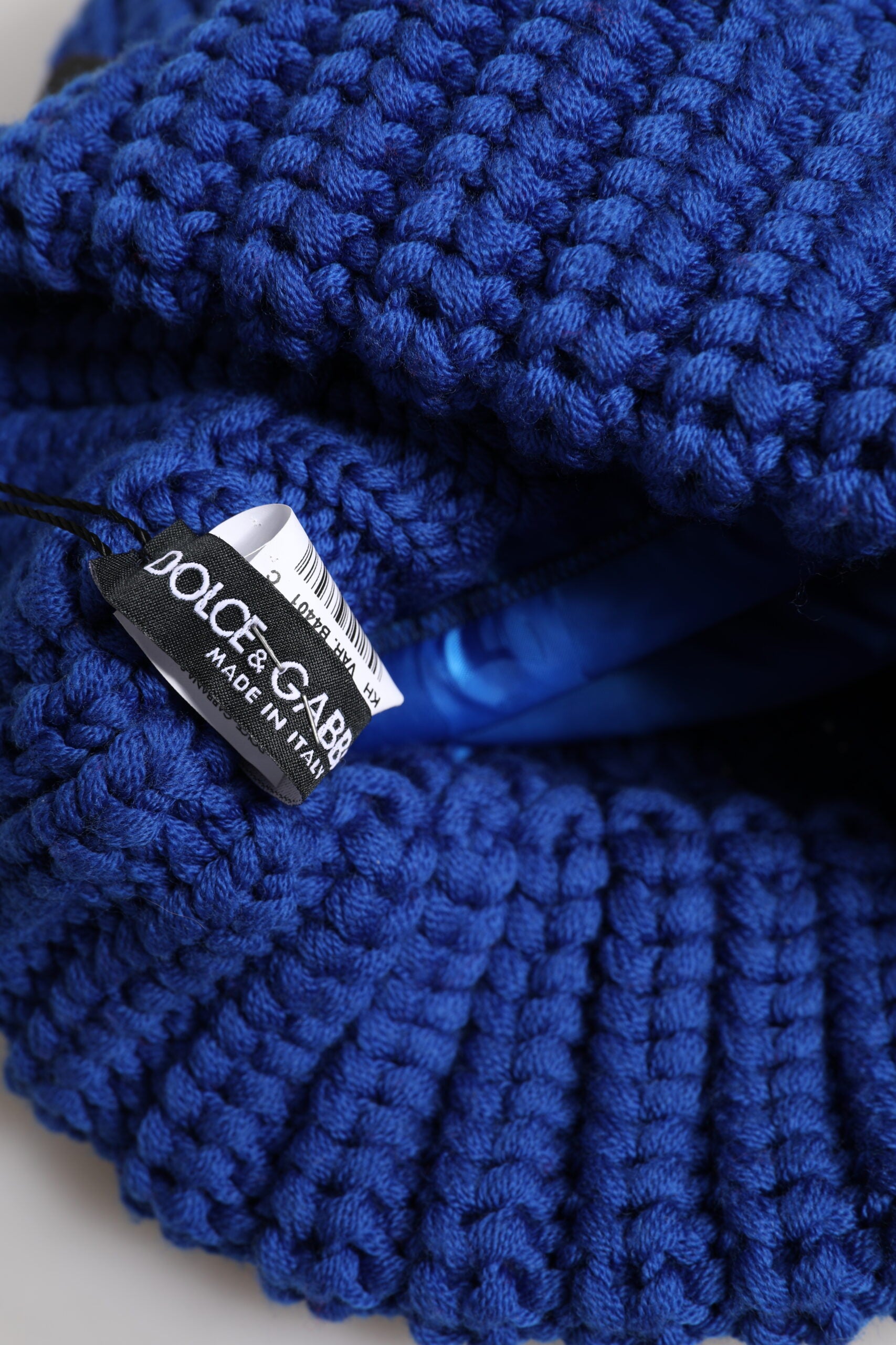 Blue Wool Knitted Winter Beanie Hat - ventzia