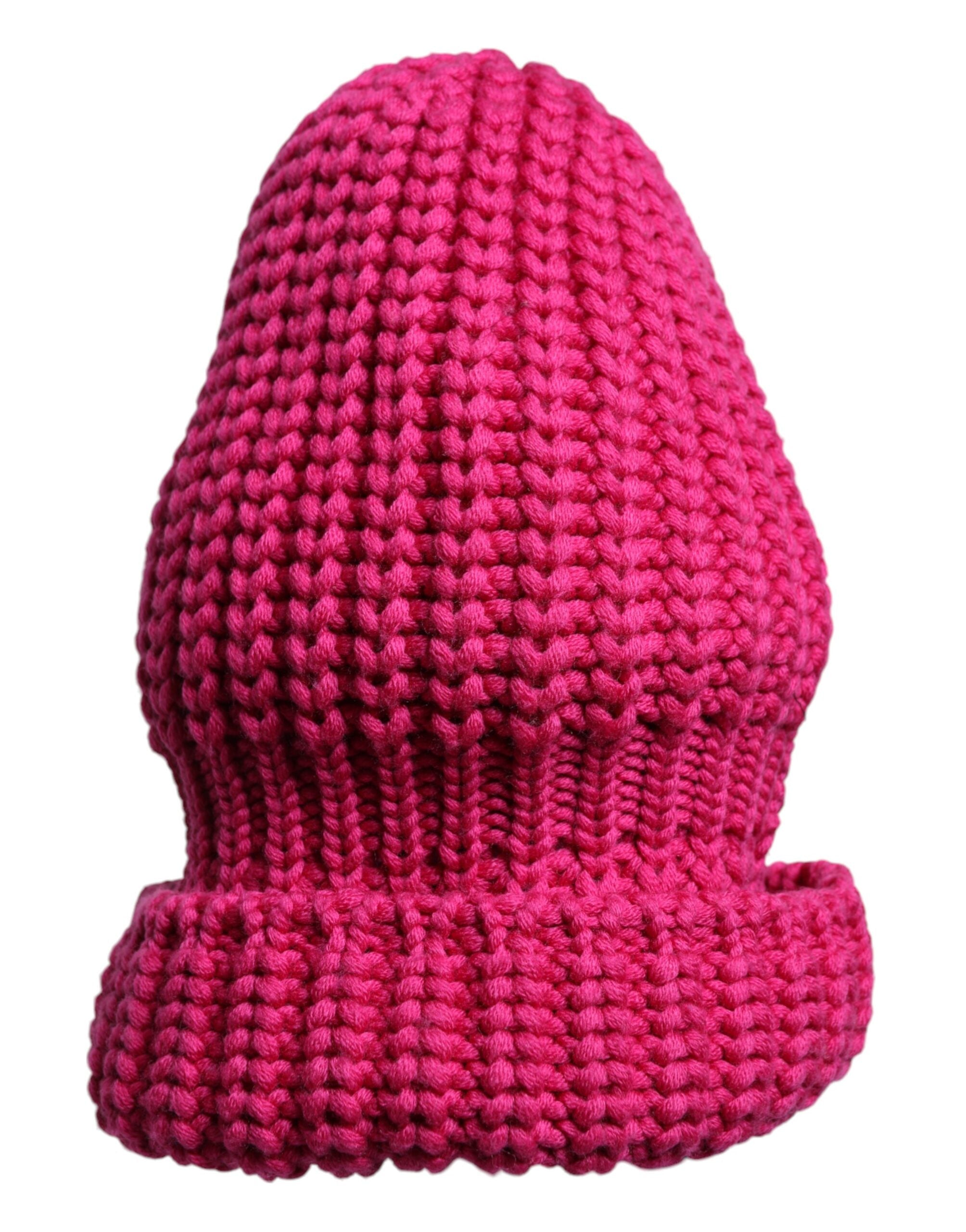 Pink Solid Wool Knitted Winter Beanie Hat - ventzia