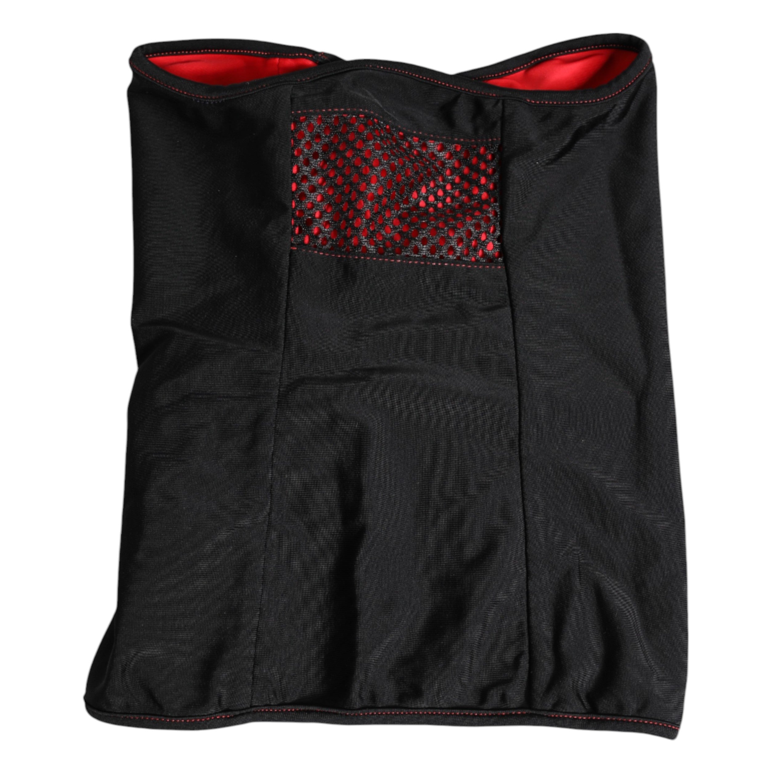 Black Nylon Knitted Neck Warmer Balaclava Scarf - ventzia