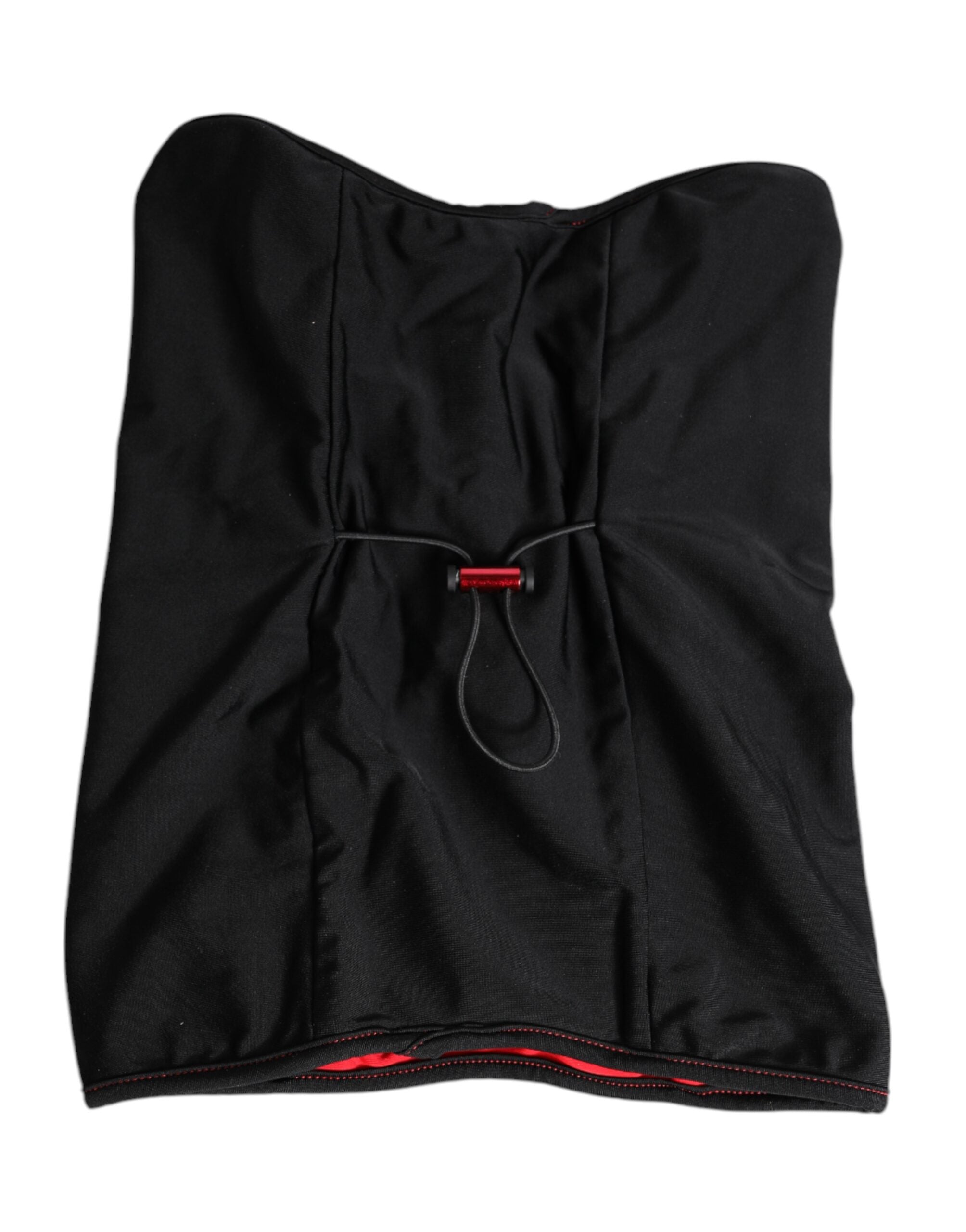 Black Nylon Knitted Neck Warmer Balaclava Scarf - ventzia