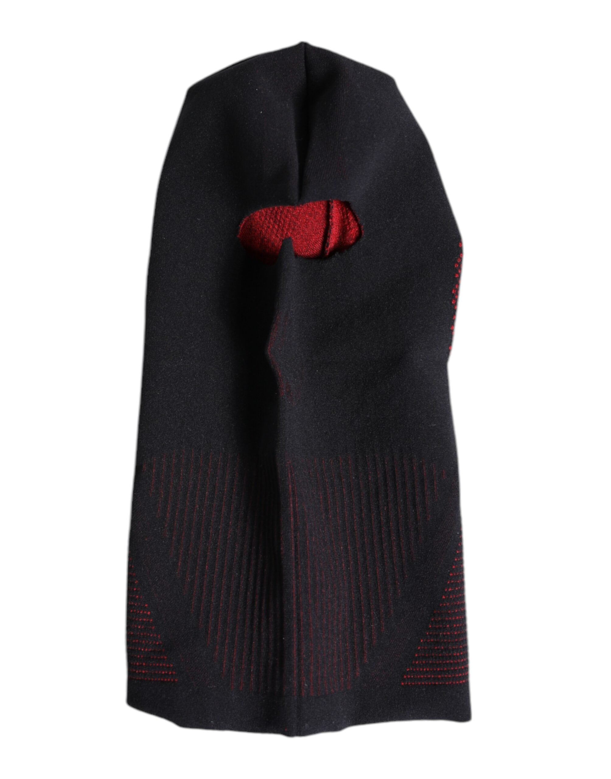 Black Cotton Knitted Ski Mask Balaclava Hat - ventzia