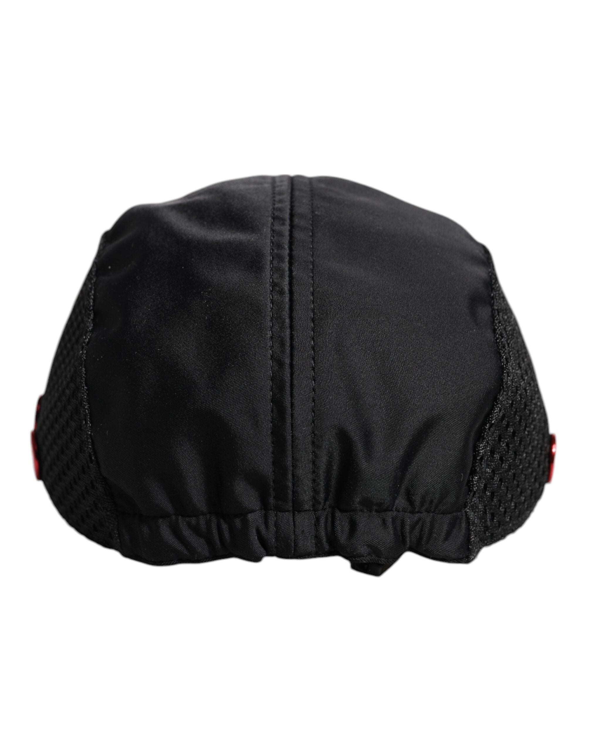 Black Nylon DG Logo 6 Panels Baseball Cap - ventzia