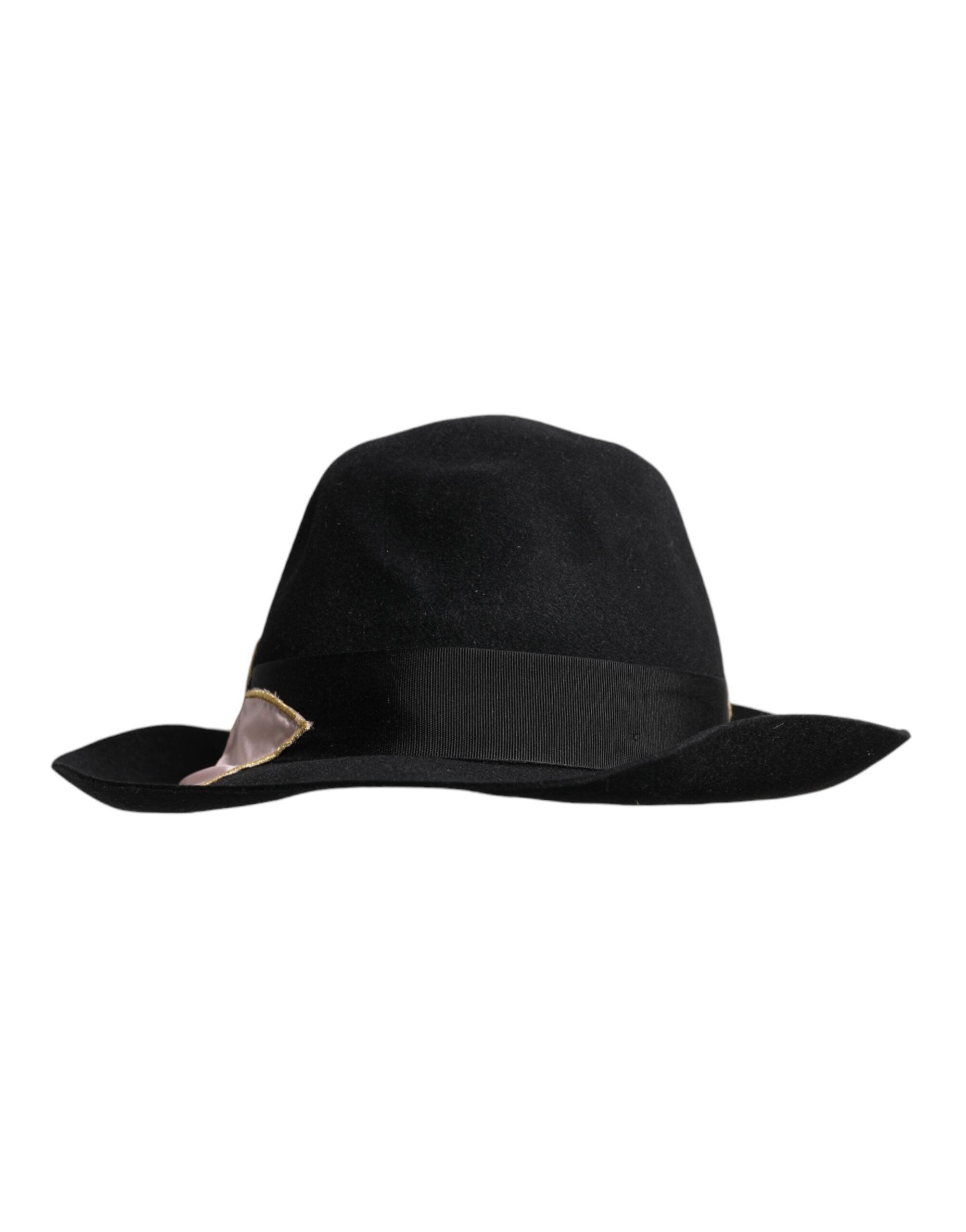 Black Logo Embroidered Women Wide Brim Hat - ventzia