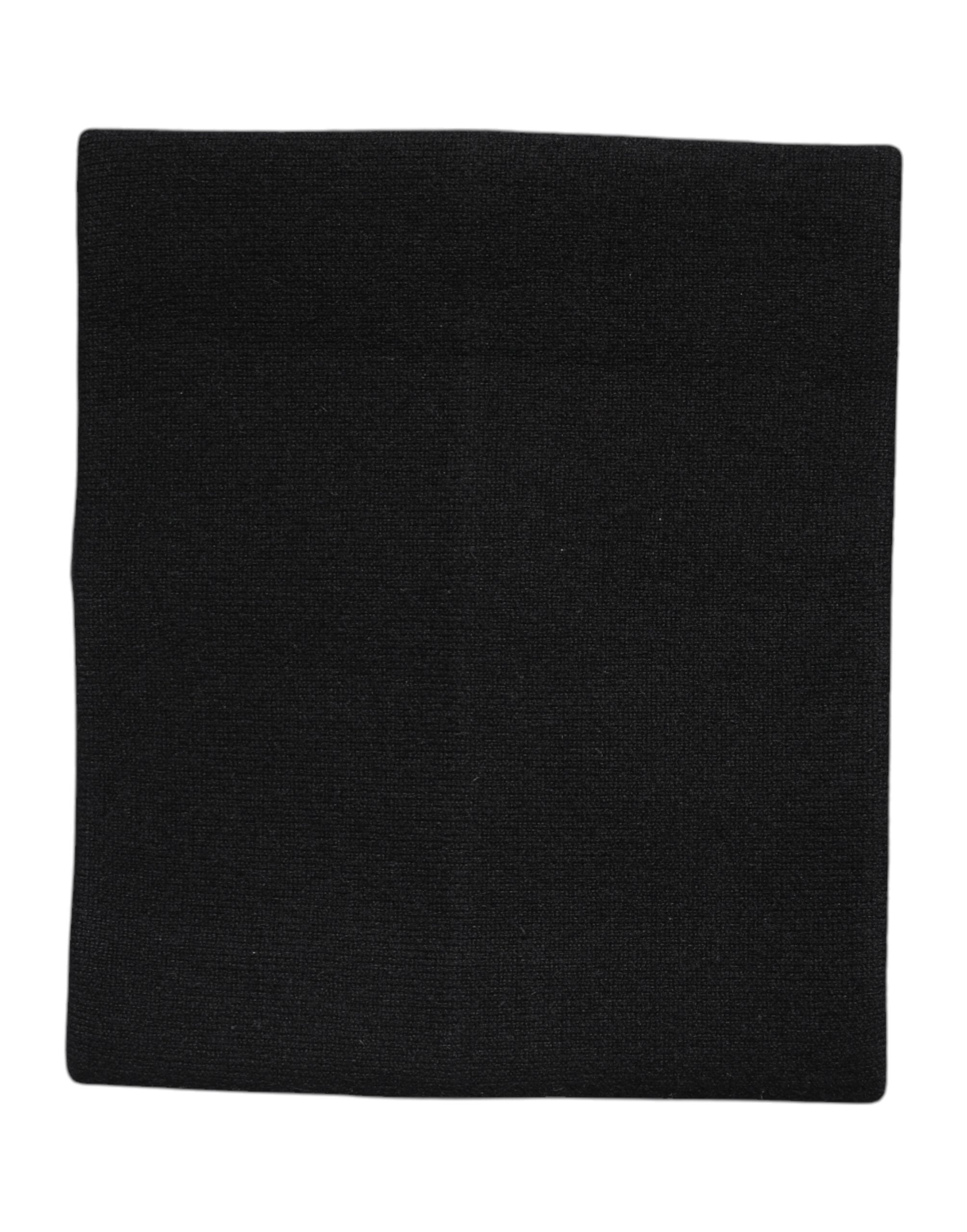 Black Cashmere Knitted Neck Warmer Foulard Scarf - ventzia
