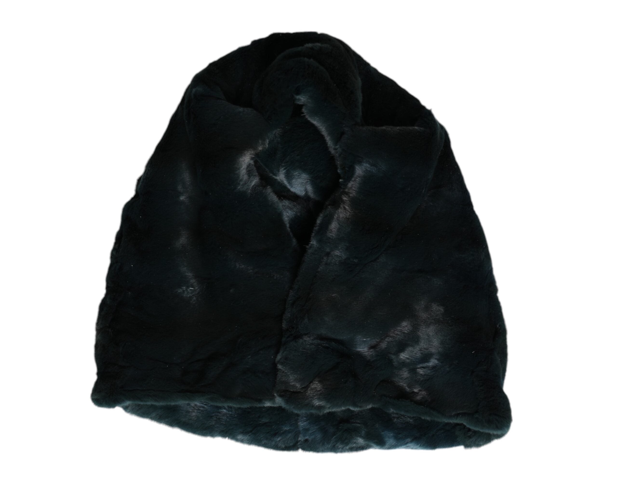 Black Weasel Fur Womens Beanie Hat - ventzia