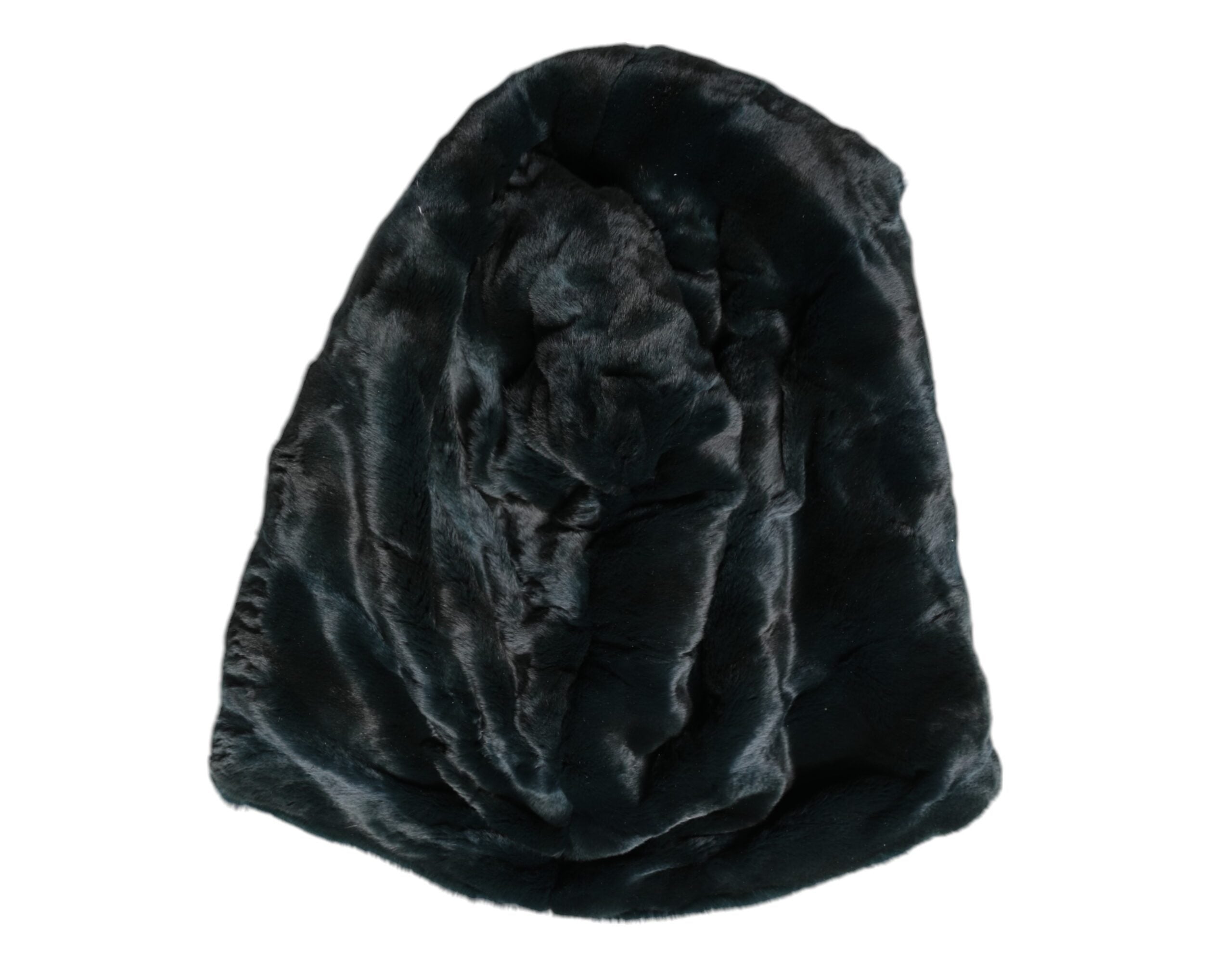 Black Weasel Fur Womens Beanie Hat - ventzia