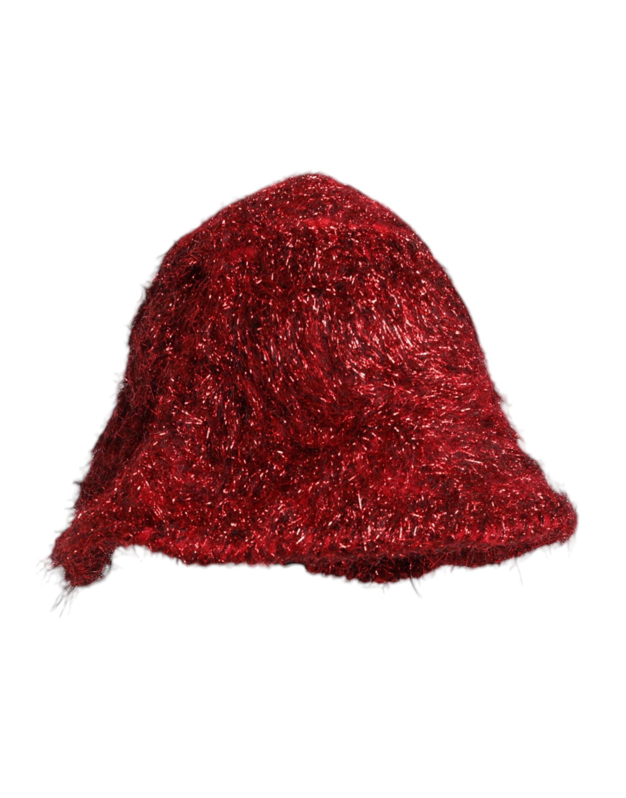 Red Viscose Tinsel Wide Brim Bucket Hat - ventzia
