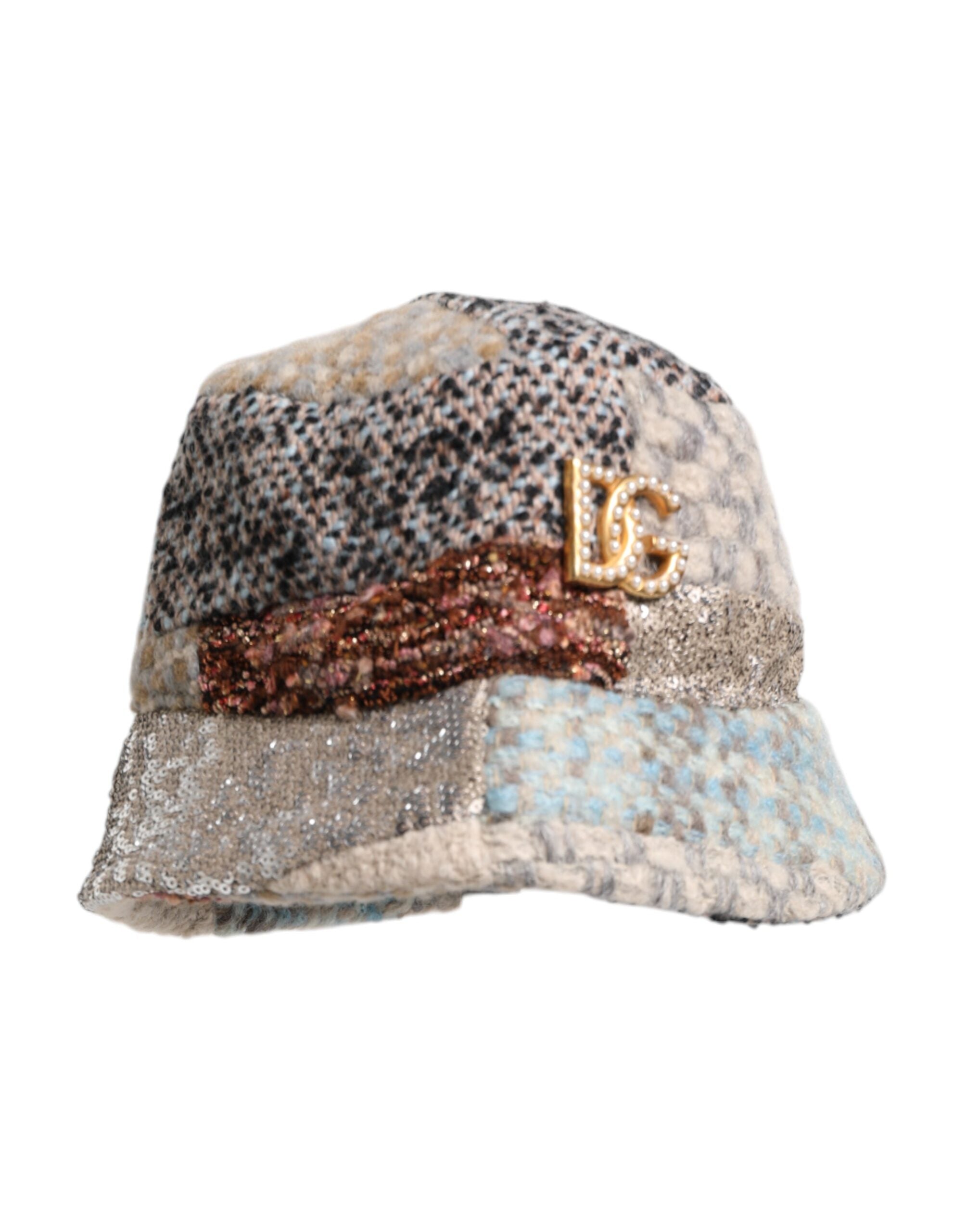 Multicolor Patchwork Embellished Bucket Hat - ventzia
