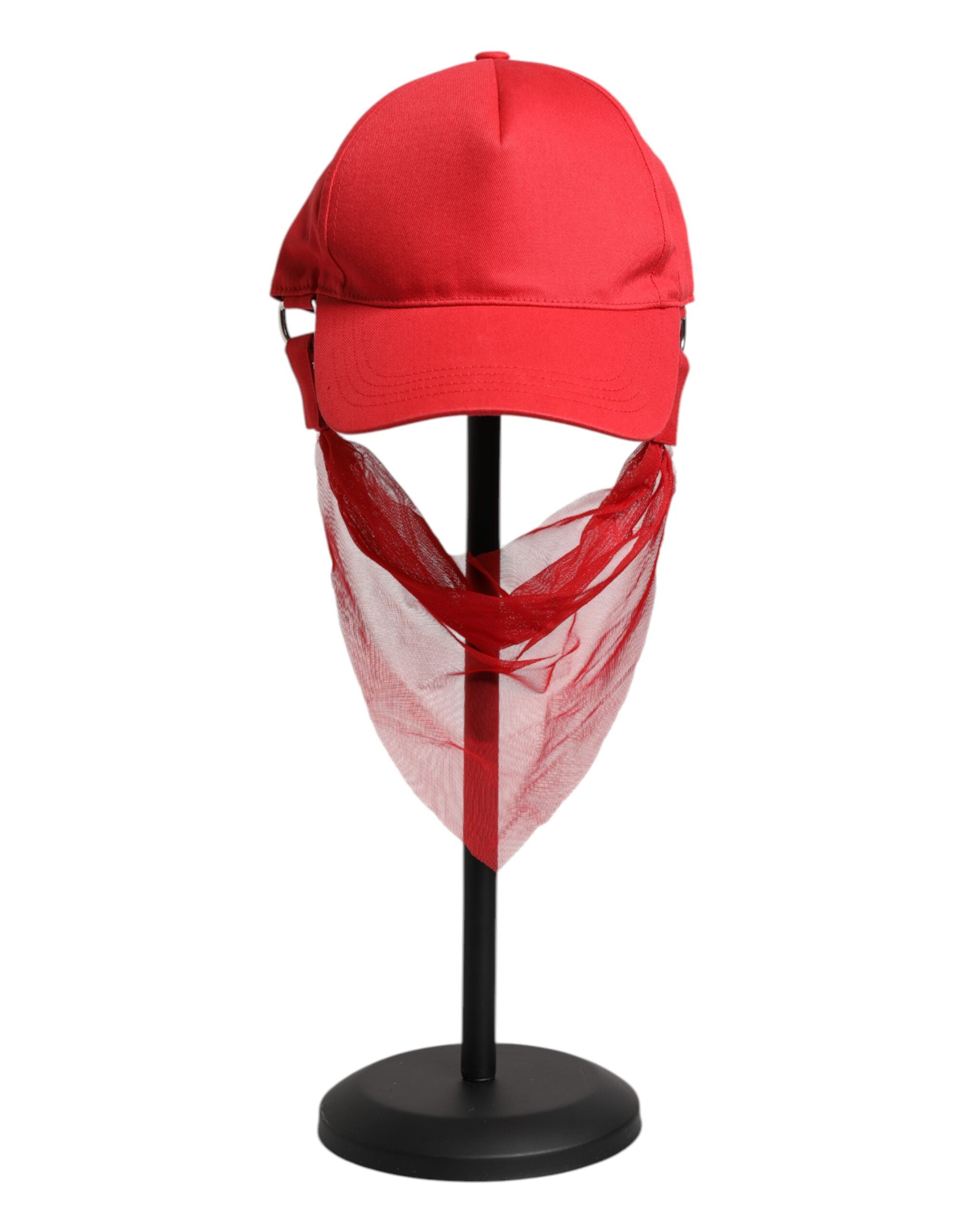 Red Cotton 6 Panels Women Baseball Cap - ventzia