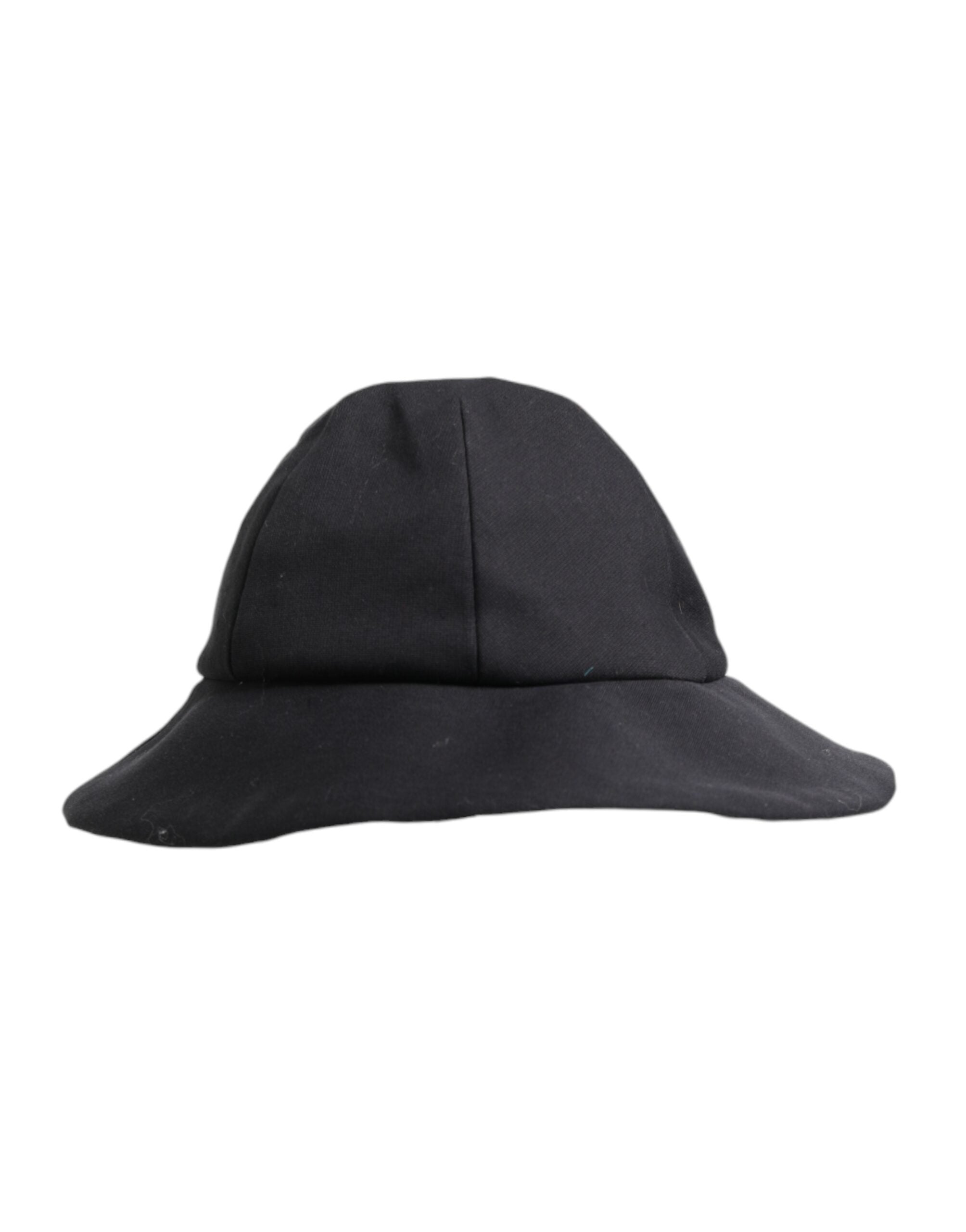 Black Cotton Wide Brim Bucket Hat - ventzia