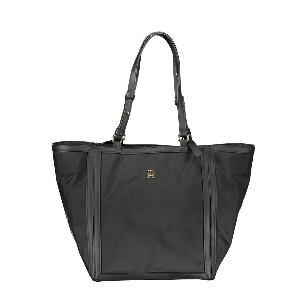 Black Polyester Women Handbag