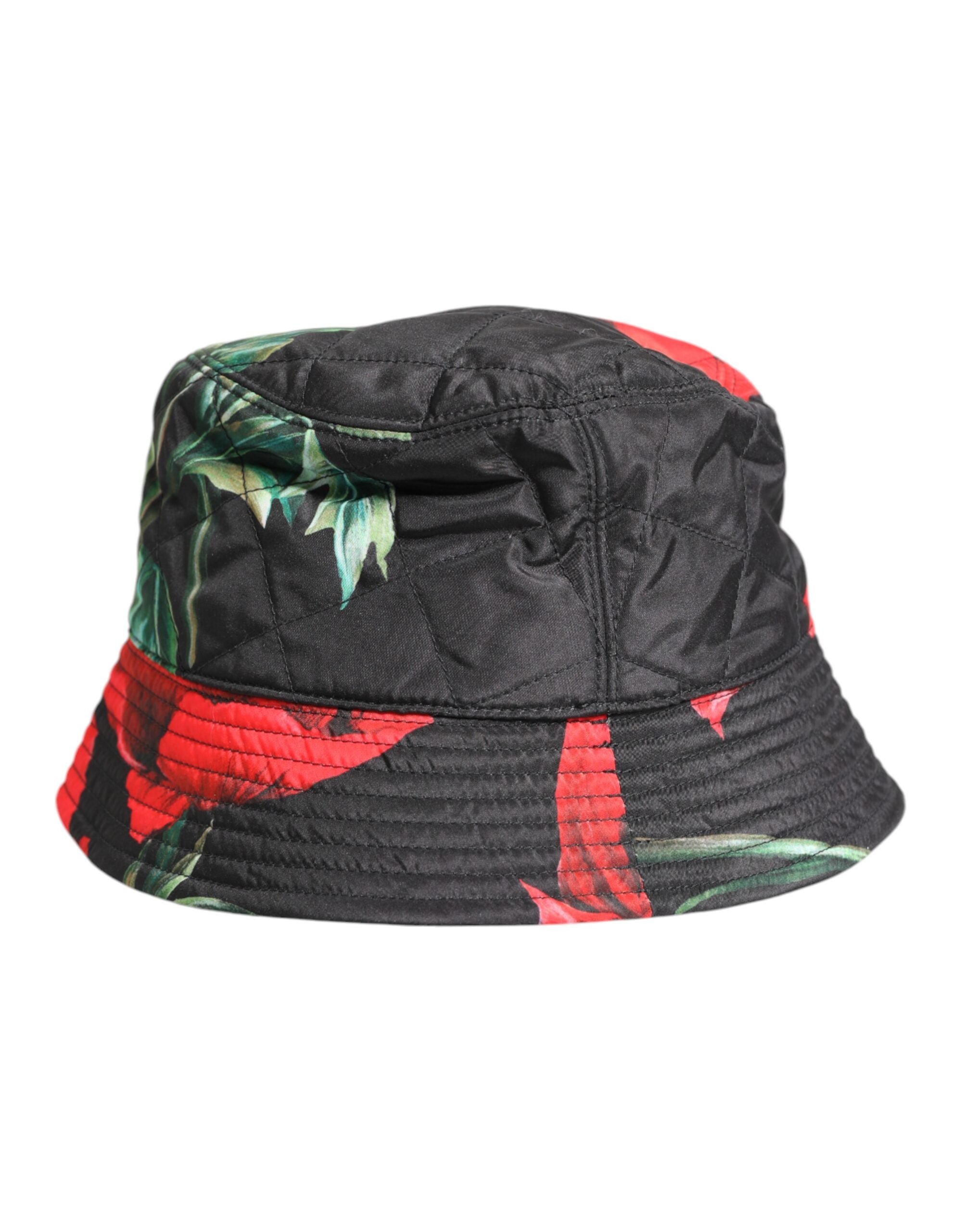 Multicolor DG Plaque Wide Brim Bucket Hat - ventzia