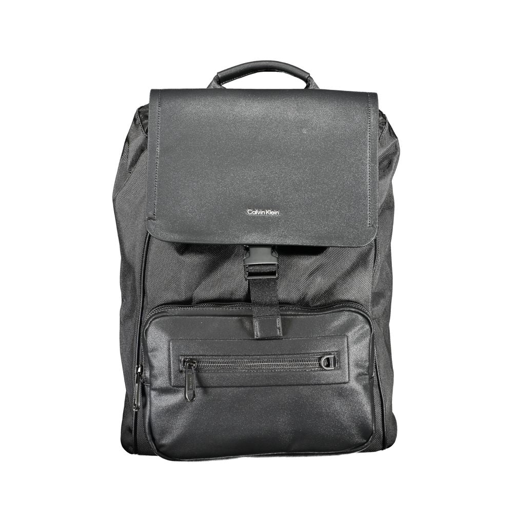 Black Polyester Backpack - ventzia