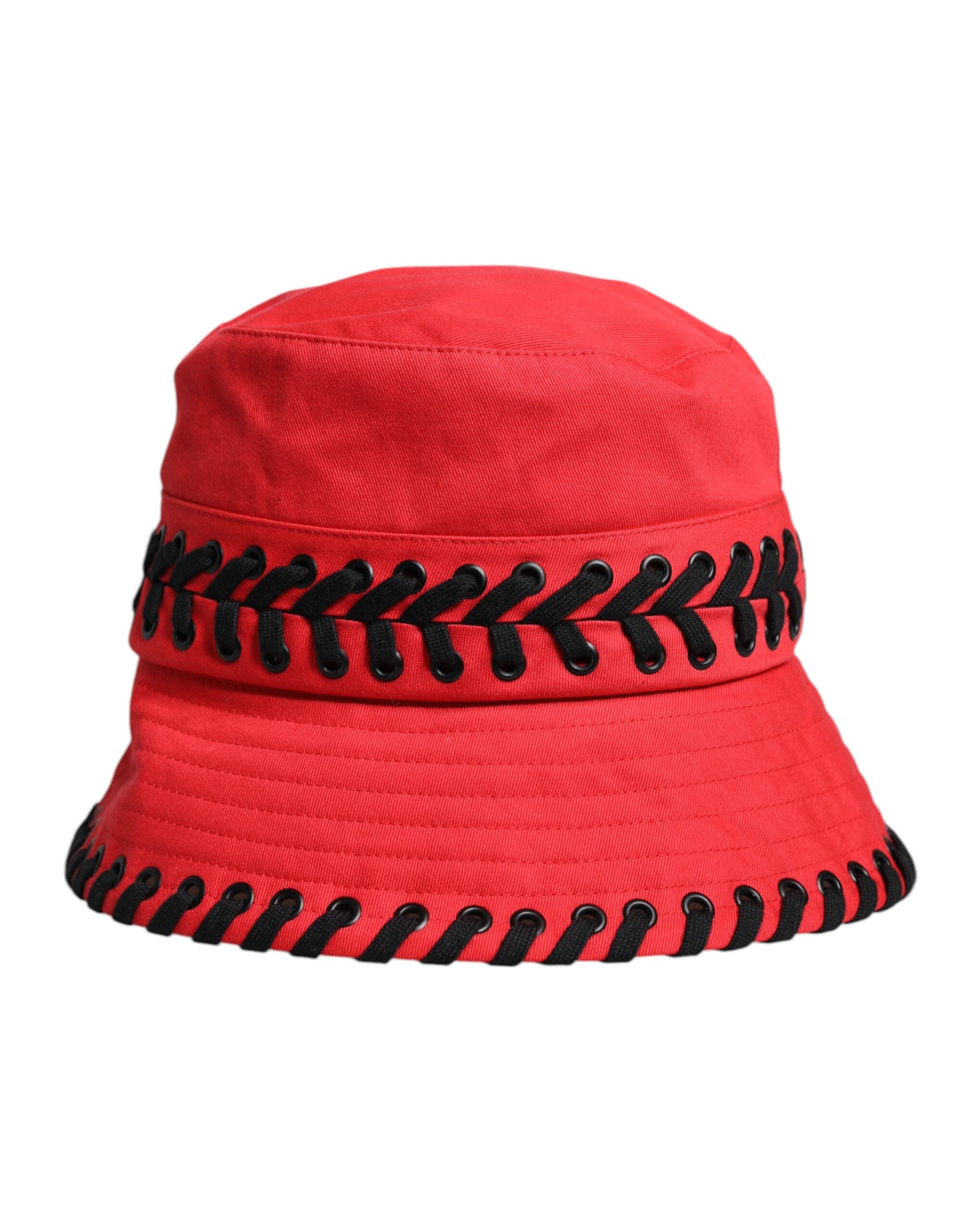 Red Lace Polyester Wide Brim Bucket Hat - ventzia