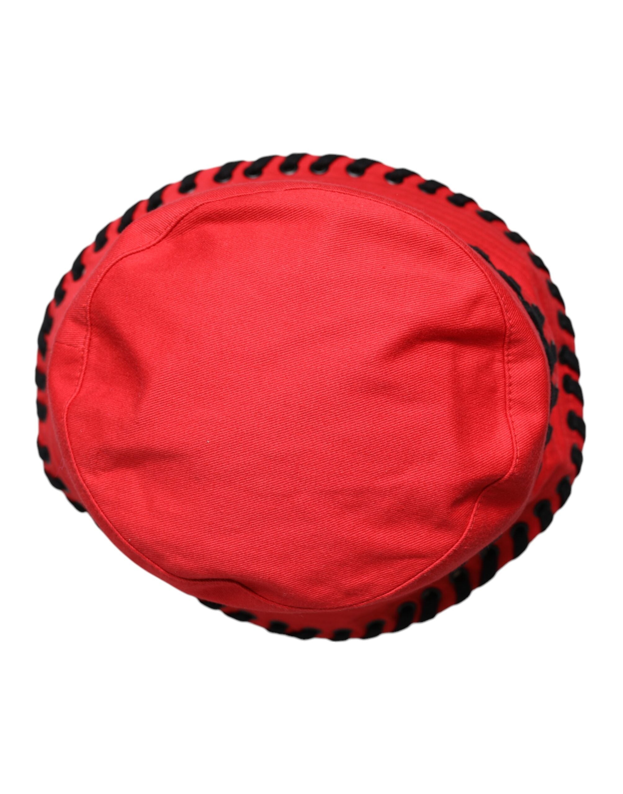 Red Lace Polyester Wide Brim Bucket Hat - ventzia