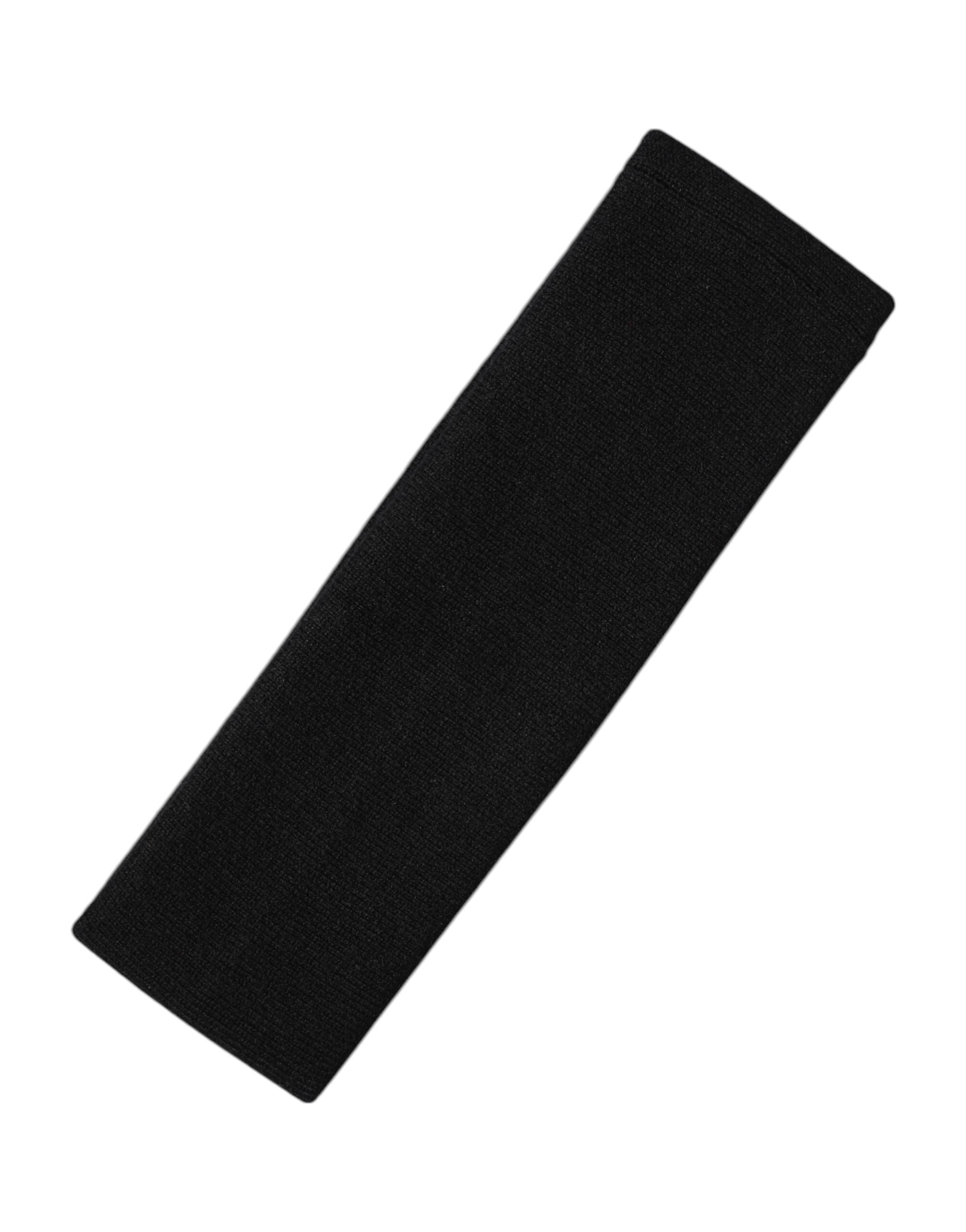 Black Cashmere Knitted Women Head Band Hat - ventzia