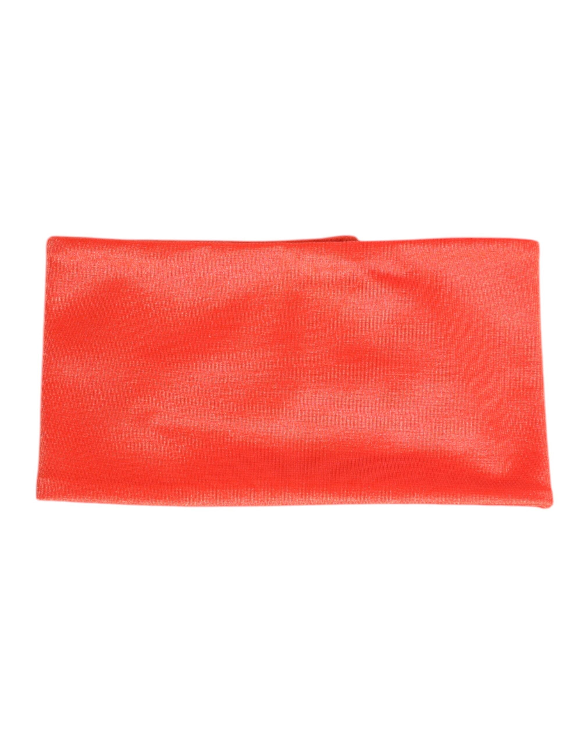 Orange Nylon Stretch Women Neck Warmer Scarf - ventzia