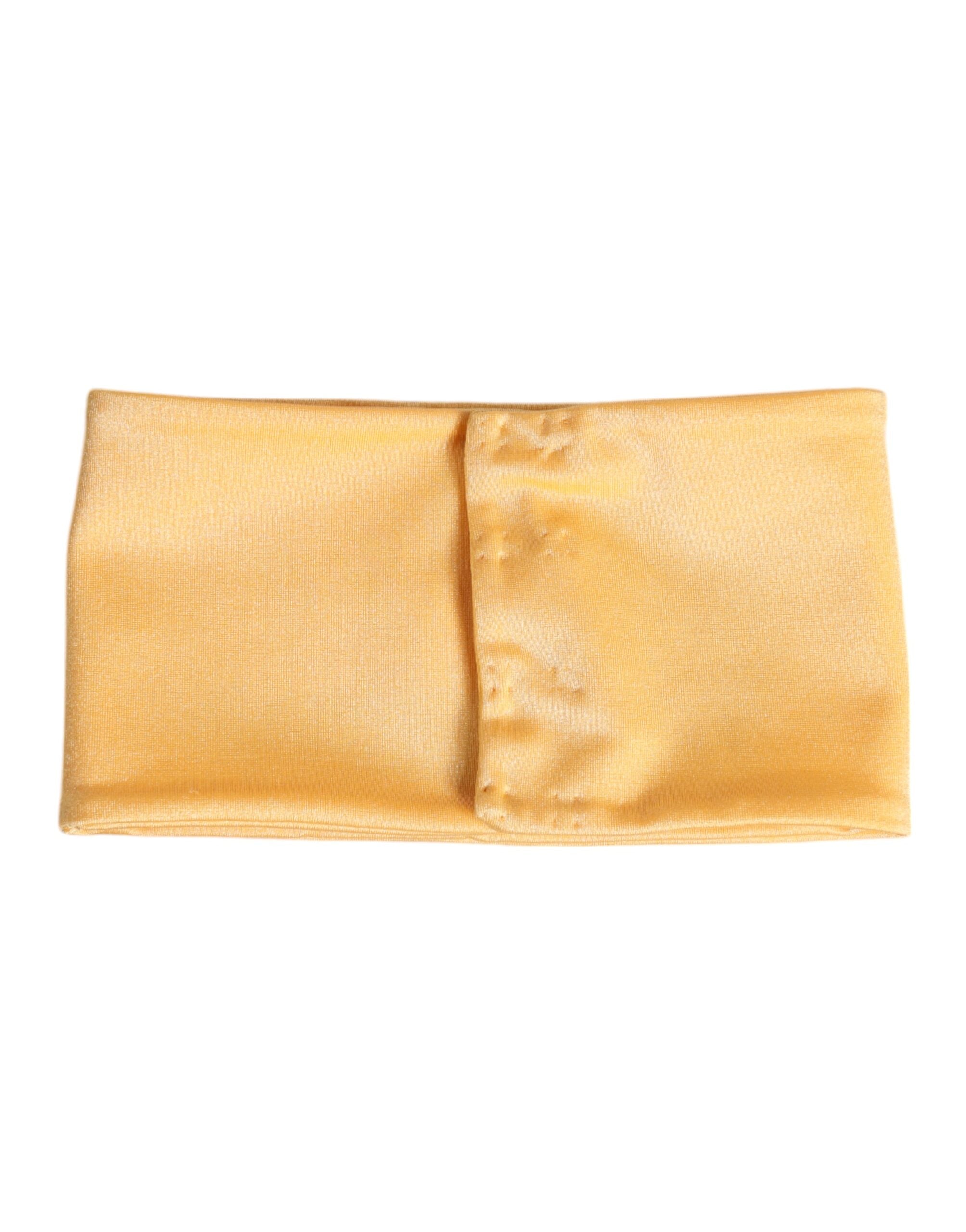 Yellow Nylon Stretch Women Neck Warmer Scarf - ventzia