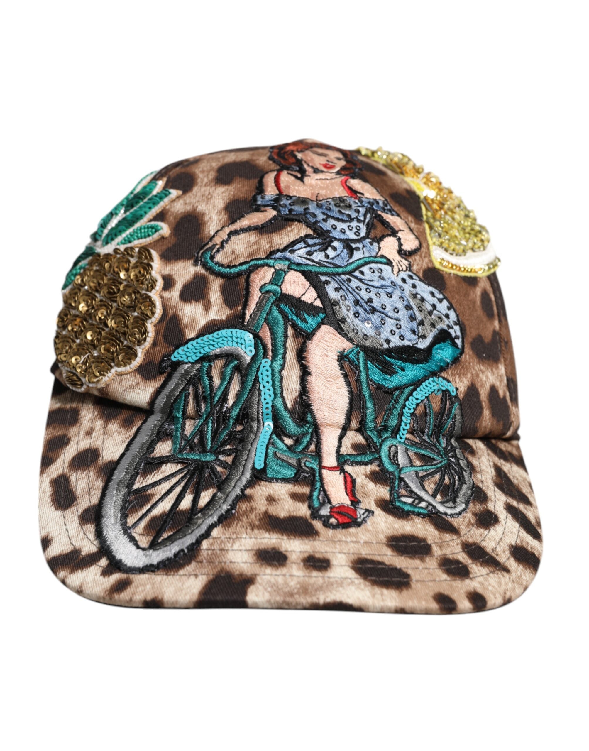 Brown Leopard Sequin Sicily Baseball Cap - ventzia