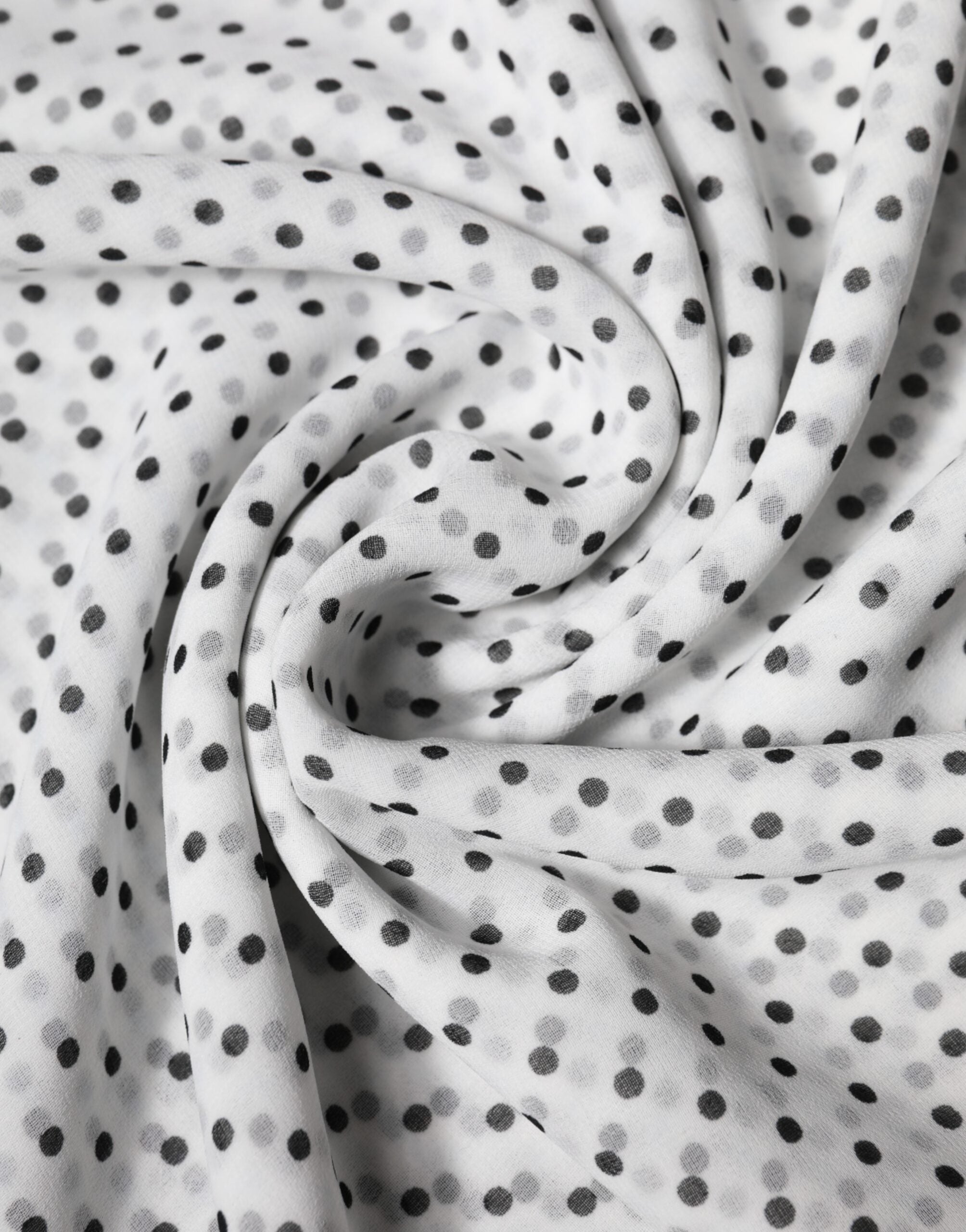 White Polka Dots Polyester Wrap Shawl Scarf - ventzia