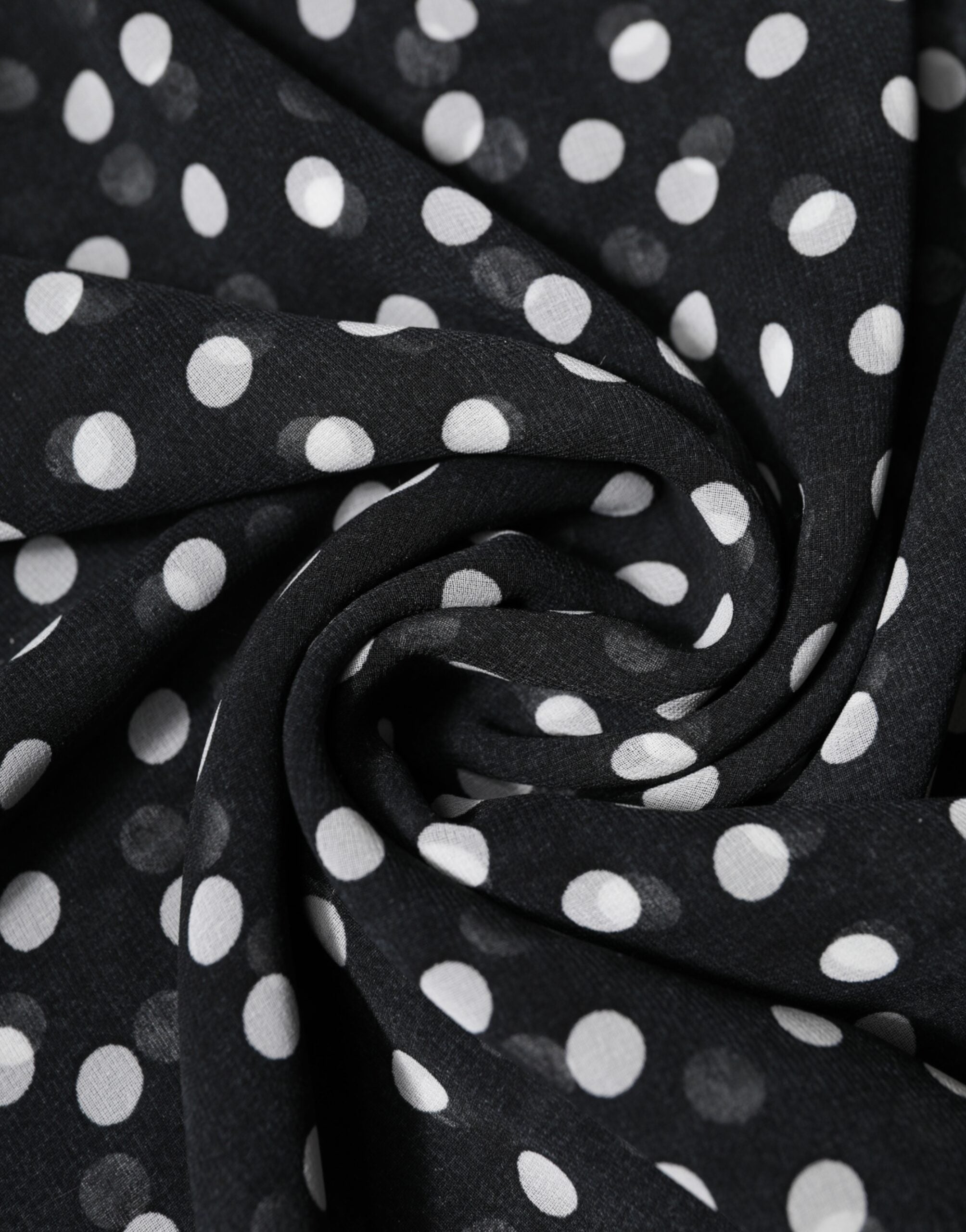 Black Polka Dots Polyester Wrap Shawl Scarf - ventzia