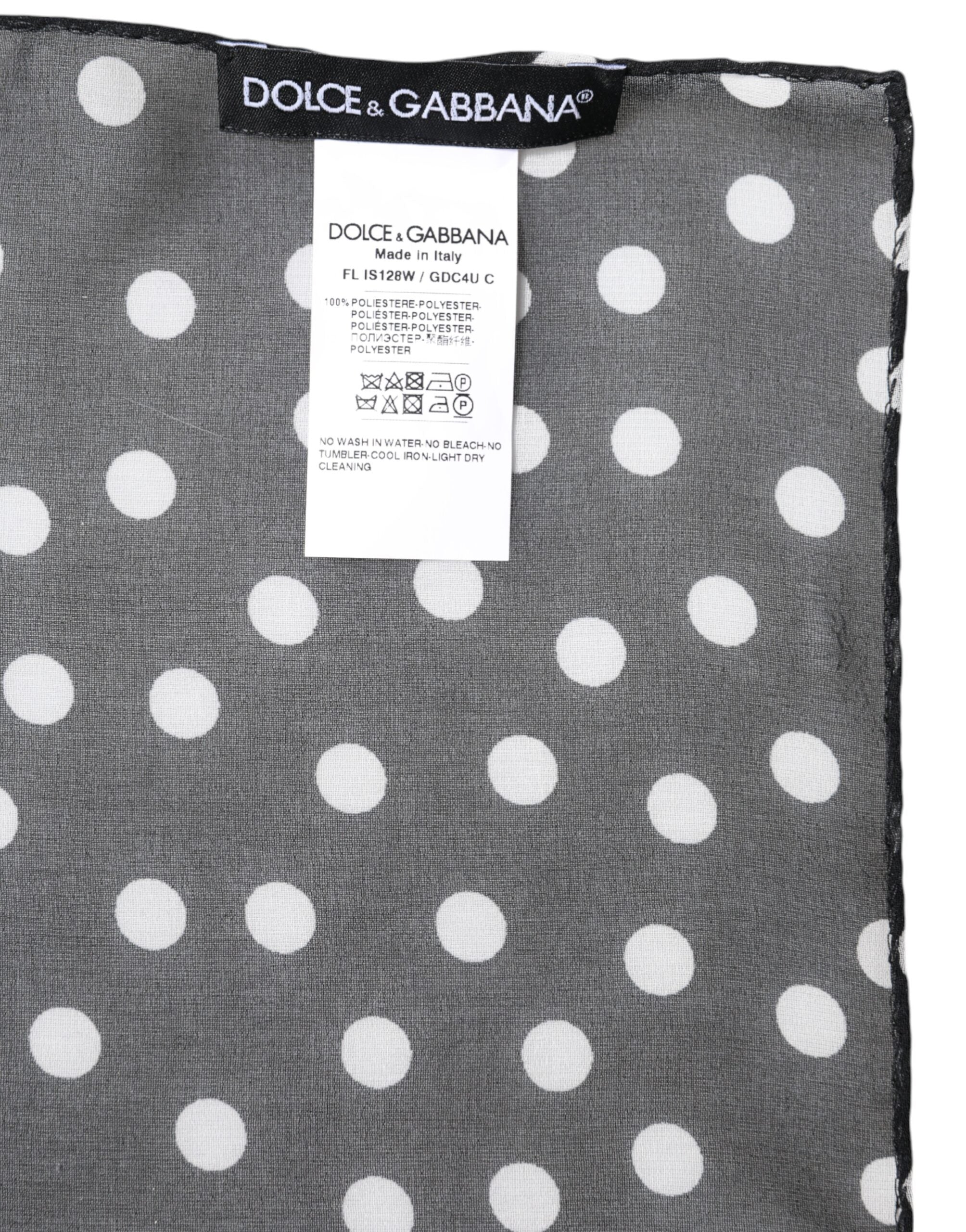Black Polka Dots Polyester Wrap Shawl Scarf - ventzia