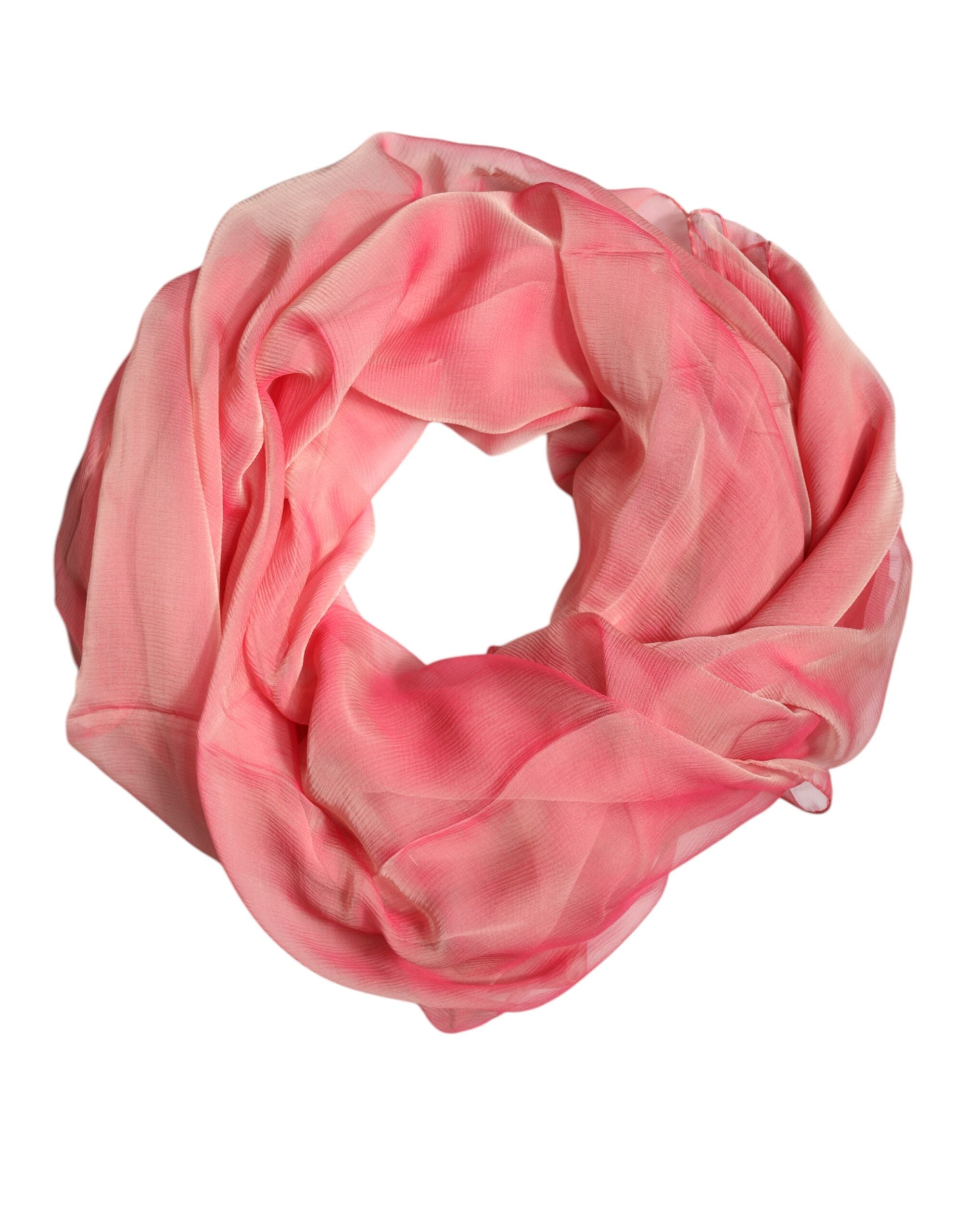 Pink Silk Rectangle Women Wrap Shawl Scarf - ventzia