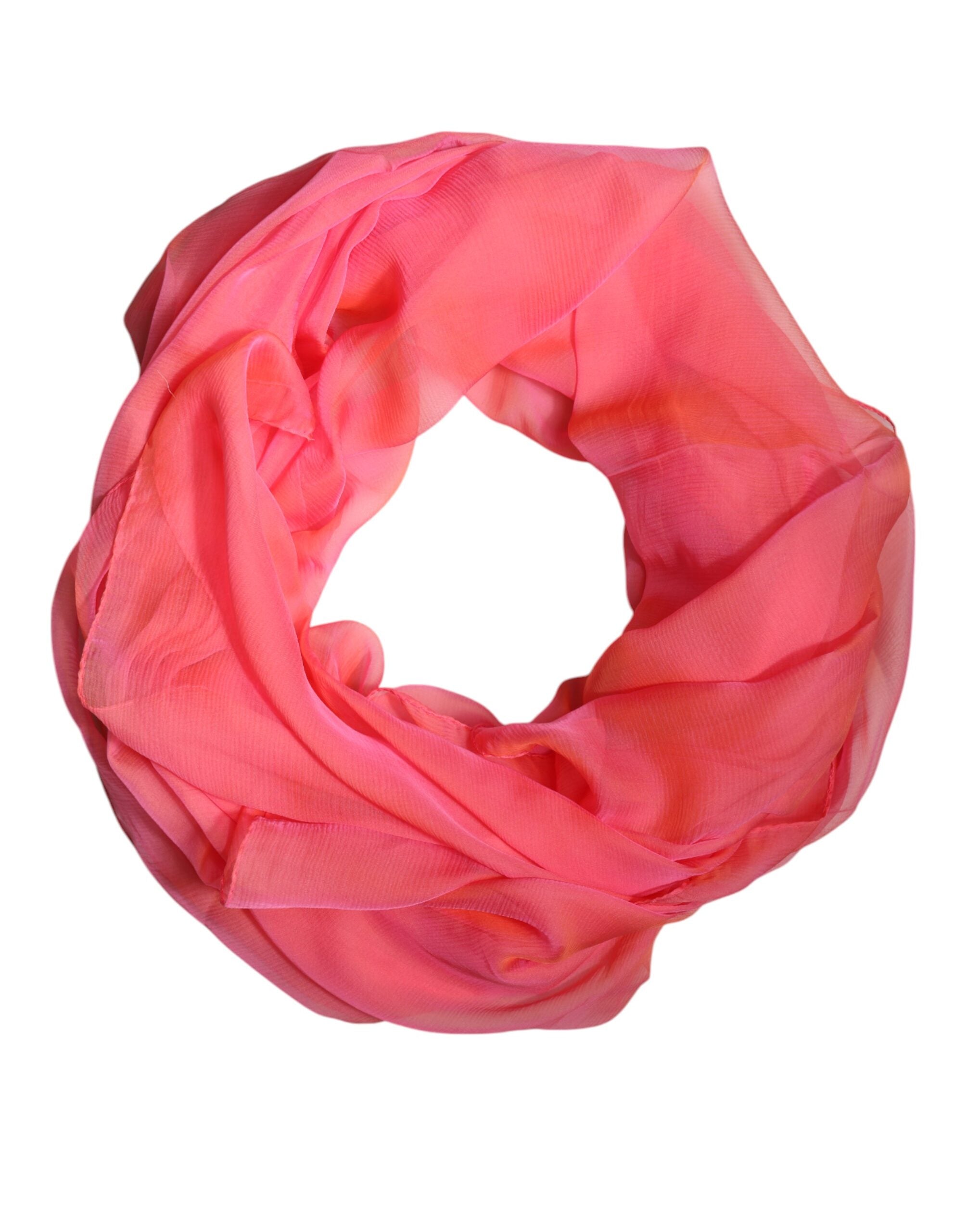 Pink Silk Rectangle Women Wrap Shawl Scarf - ventzia