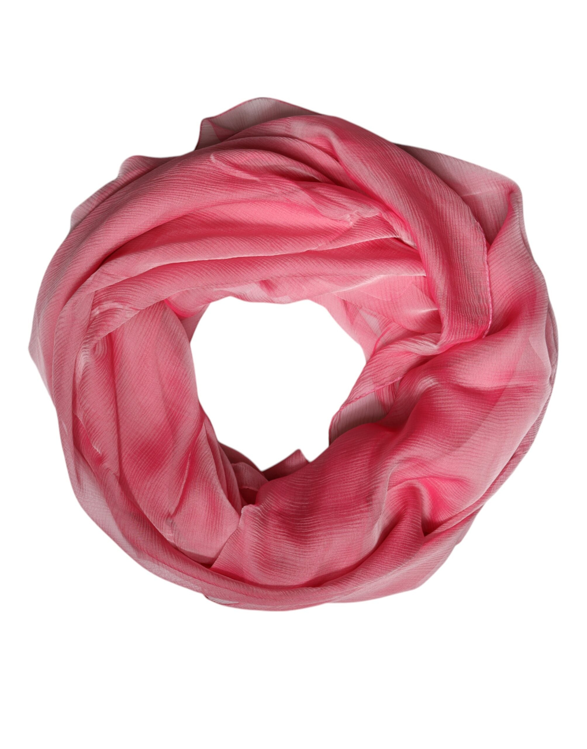 Pink Silk Rectangle Women Wrap Shawl Scarf - ventzia