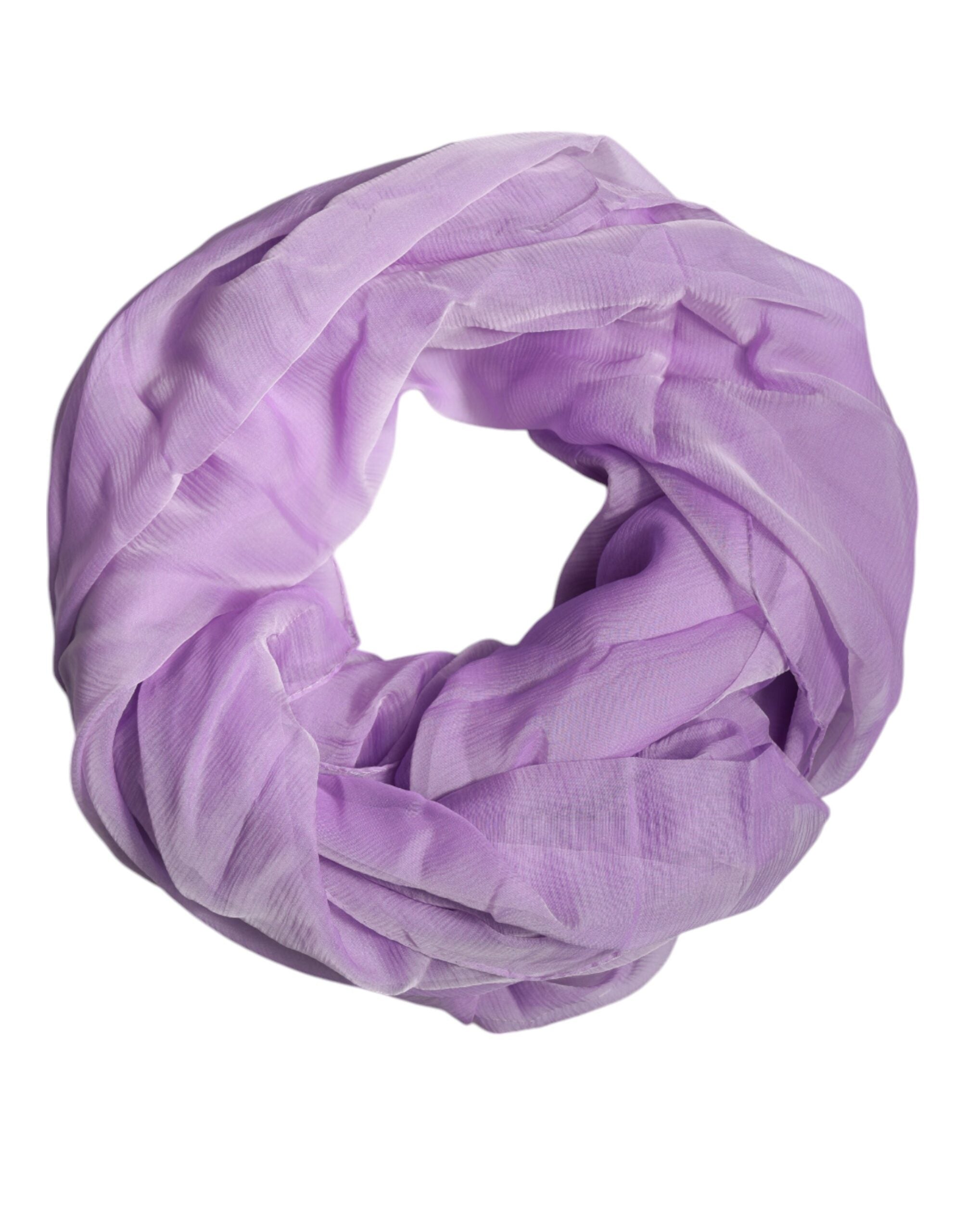 Purple Silk Rectangle Wrap Shawl Scarf - ventzia
