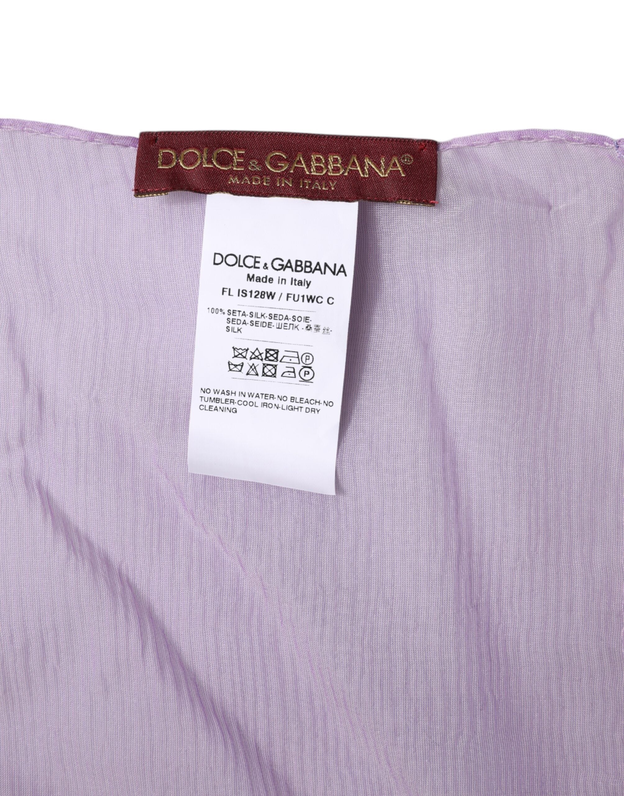Purple Silk Rectangle Wrap Shawl Scarf - ventzia