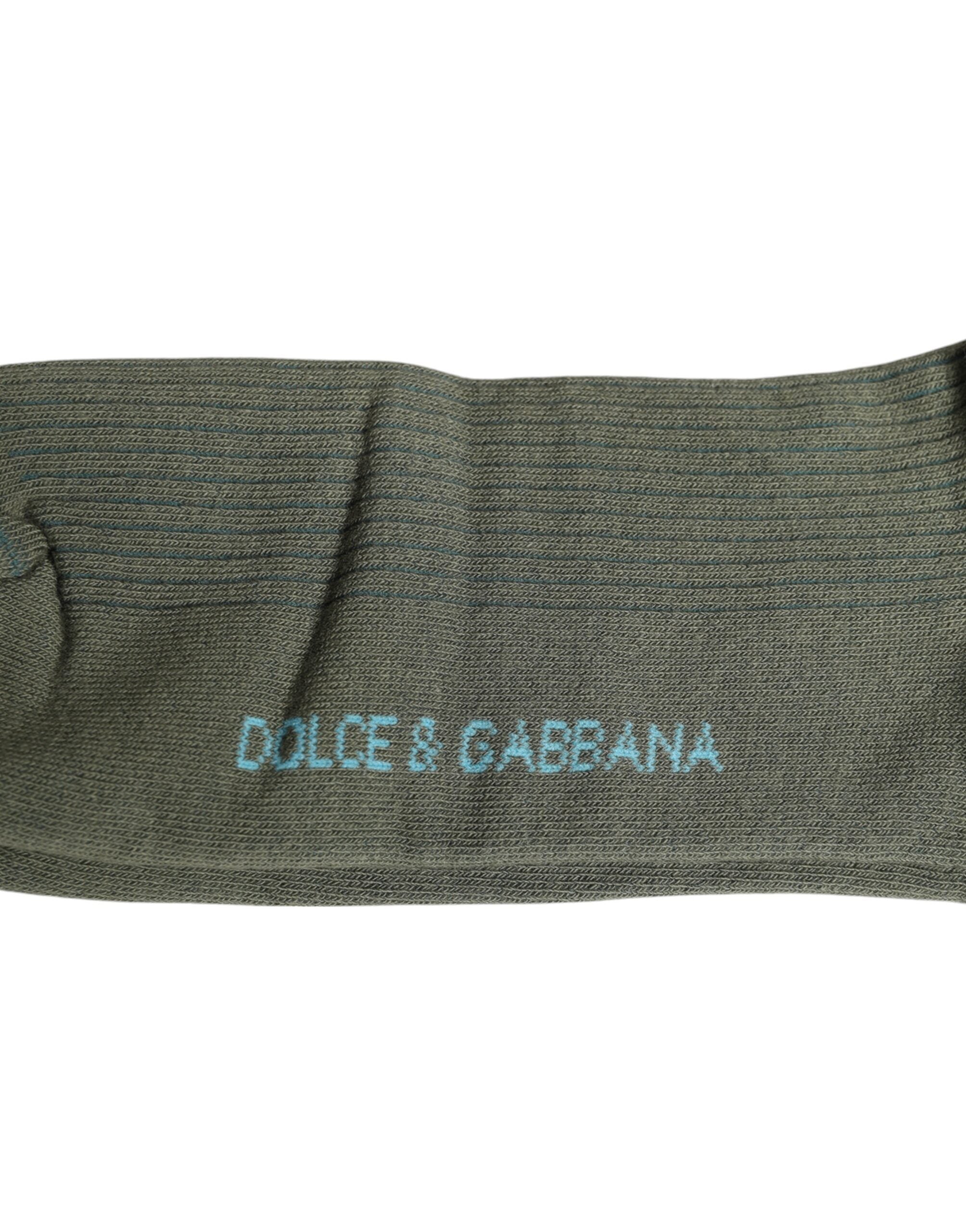 Gray Cotton DG Bear Mid Calf Socks