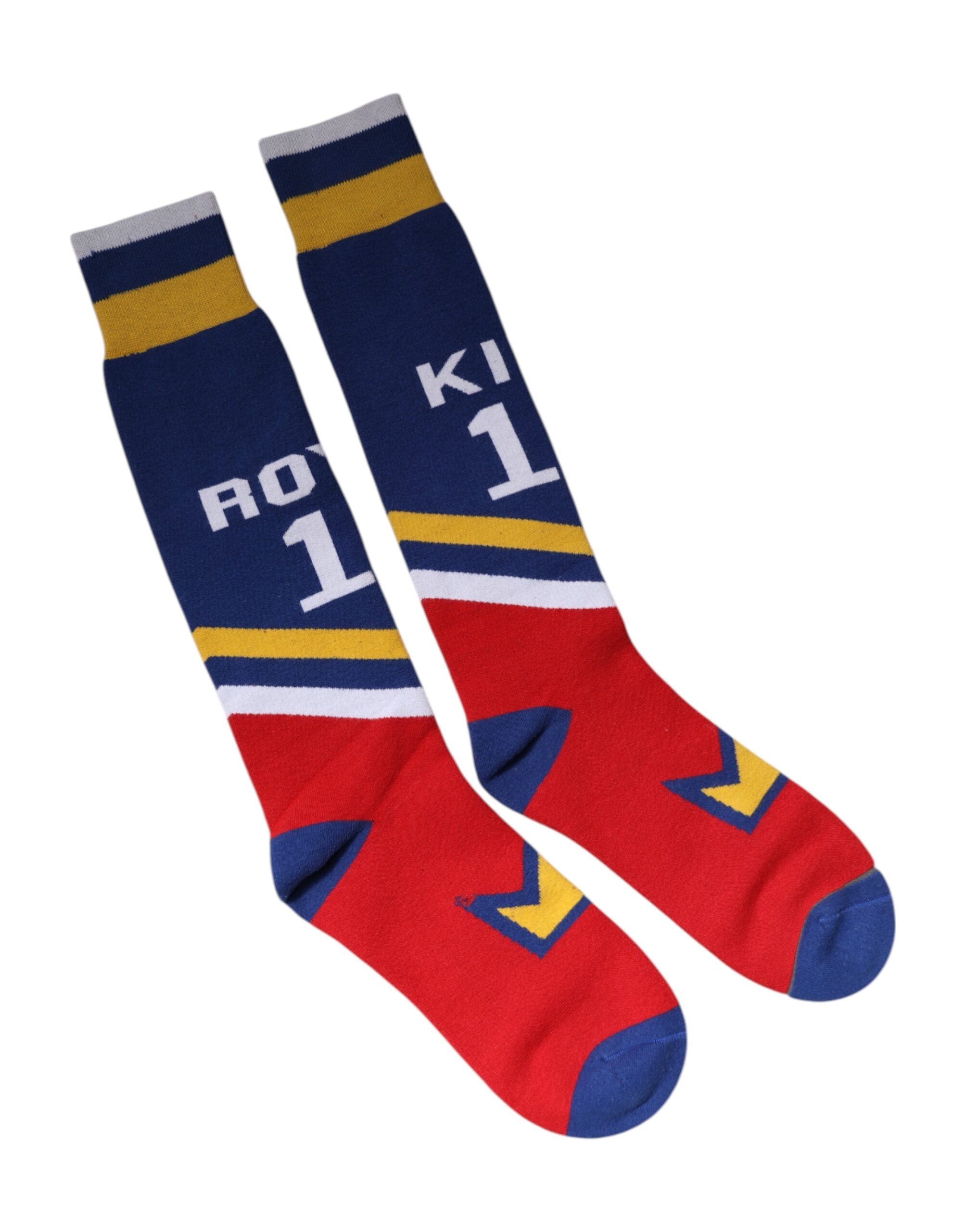 Multicolor Cotton Stretch Over Calf Socks - ventzia