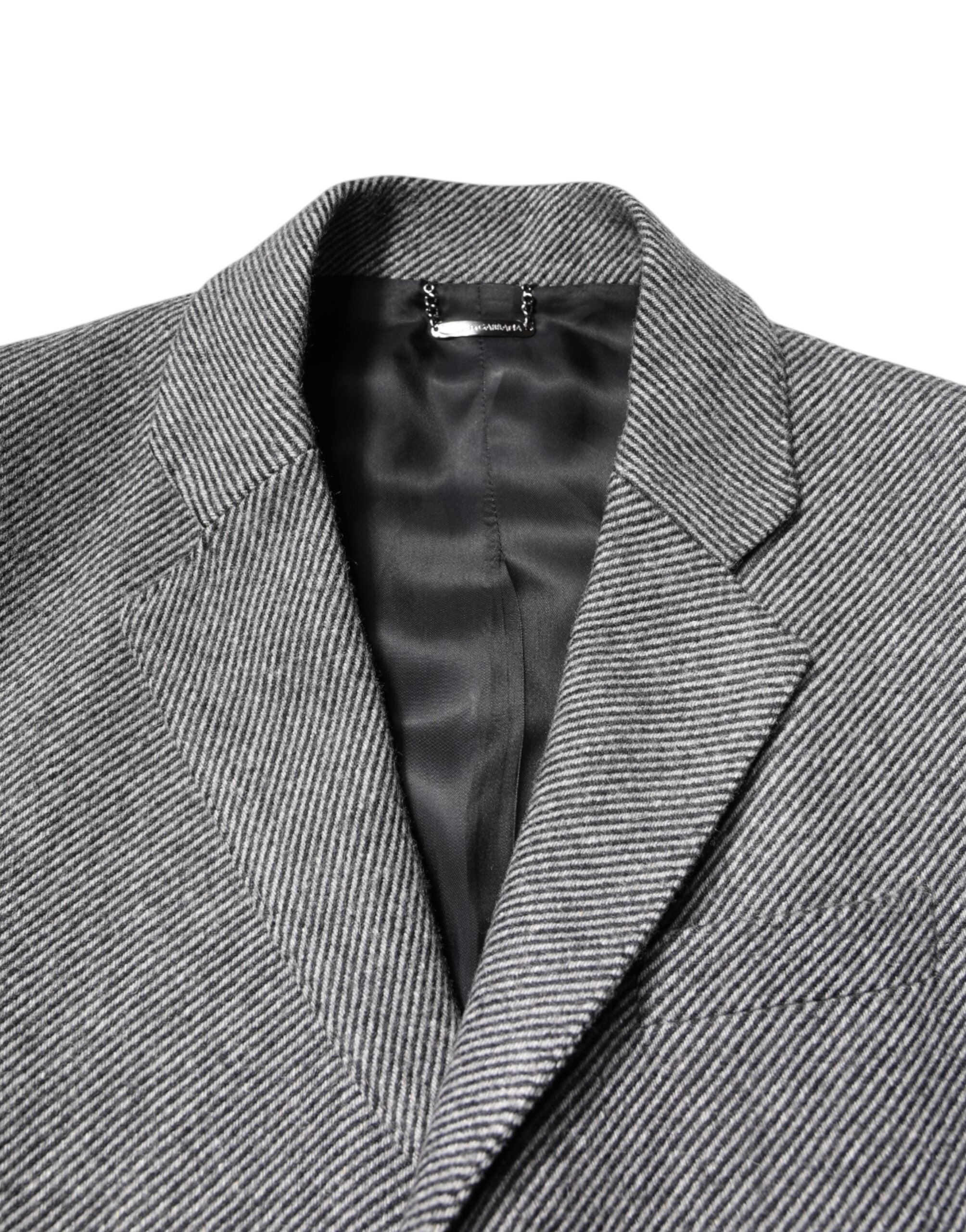 Gray Wool Single Breasted Trench Coat Jacket - ventzia
