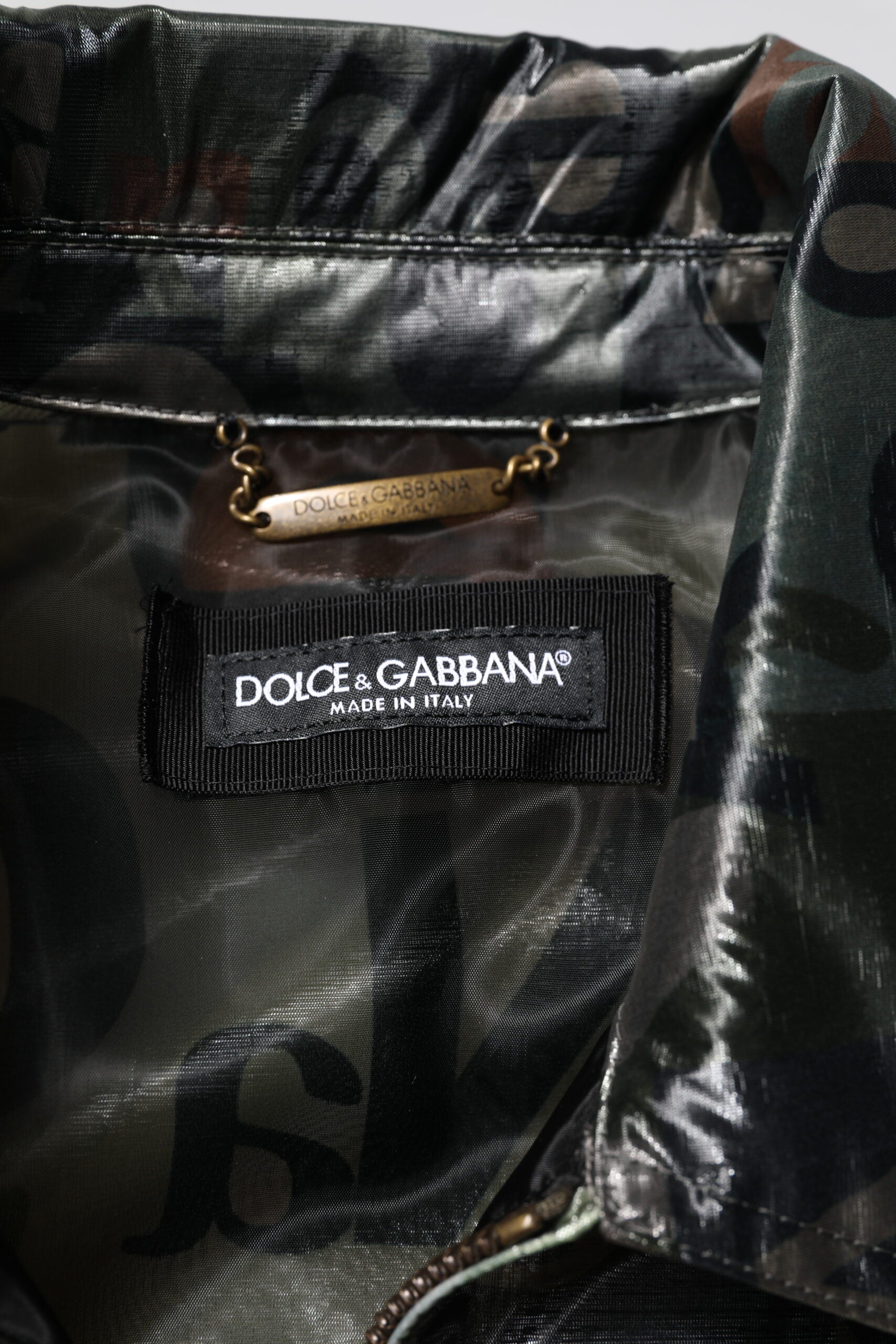 Green DG Logo Print Bomber Full Zip Jacket - ventzia