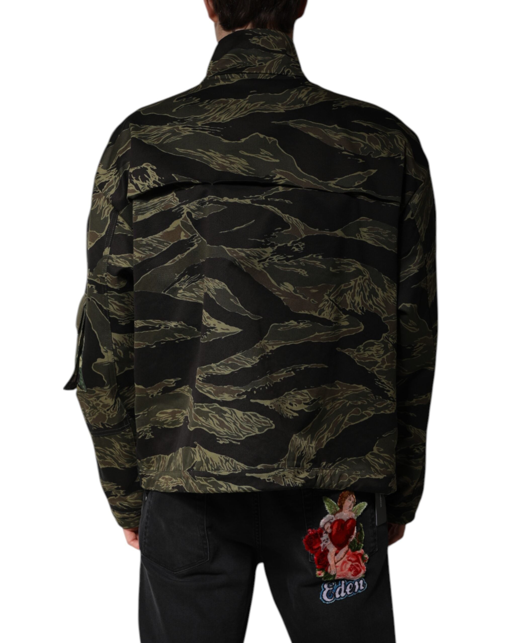 Multicolor Camouflage Cotton Bomber Jacket - ventzia