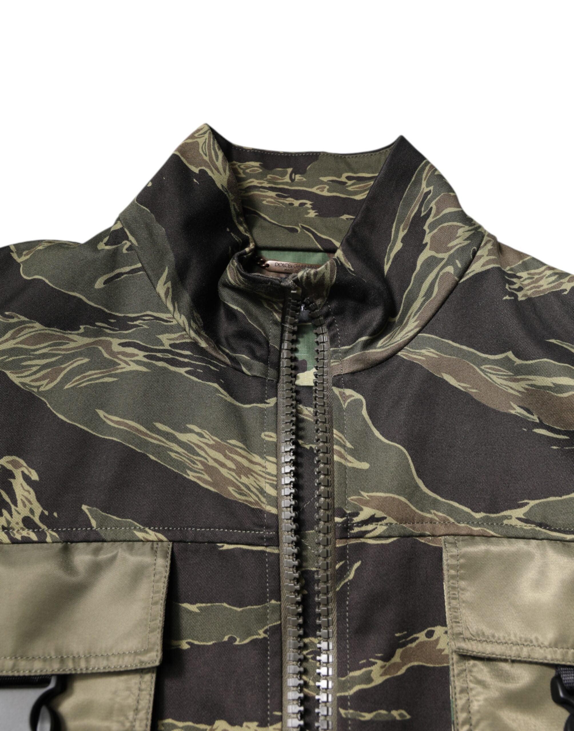 Multicolor Camouflage Cotton Bomber Jacket - ventzia