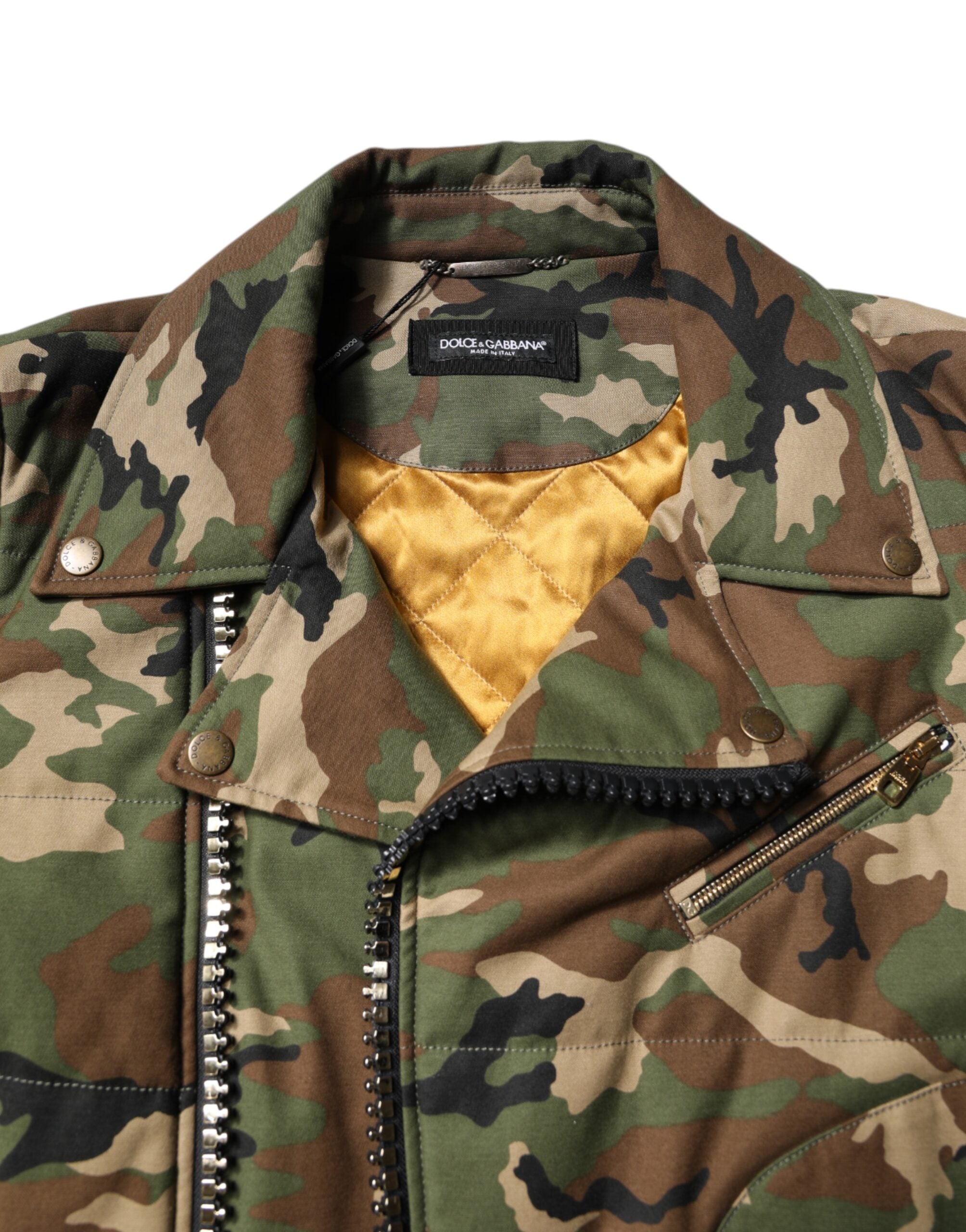 Multicolor Camouflage Nylon Biker Jacket - ventzia