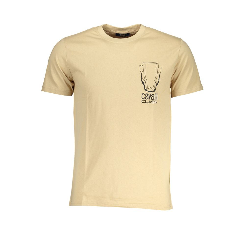 Beige Cotton Men T-Shirt - ventzia